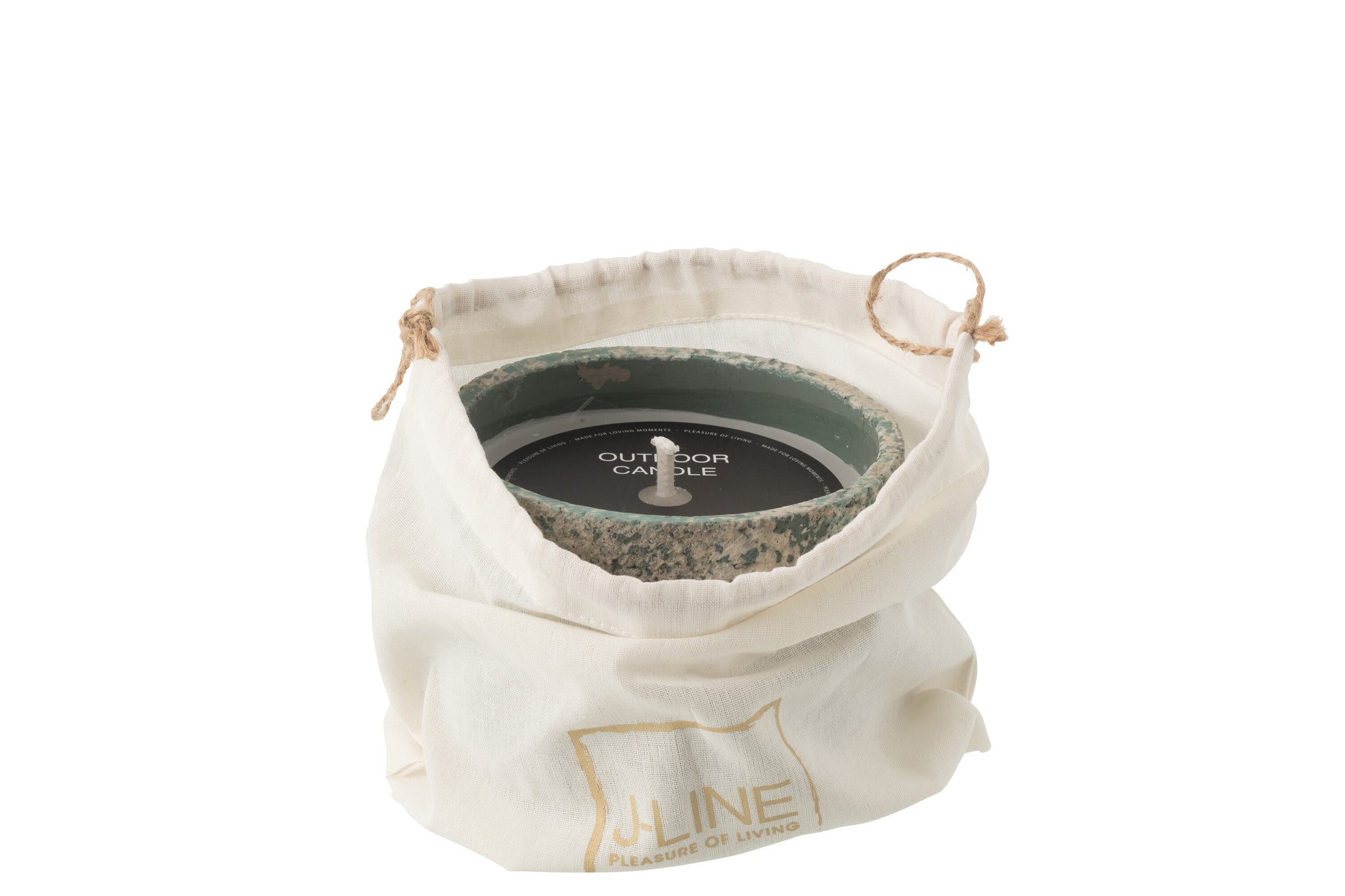 Outdoor Candle 16H Round Paraffin Turquoise Small