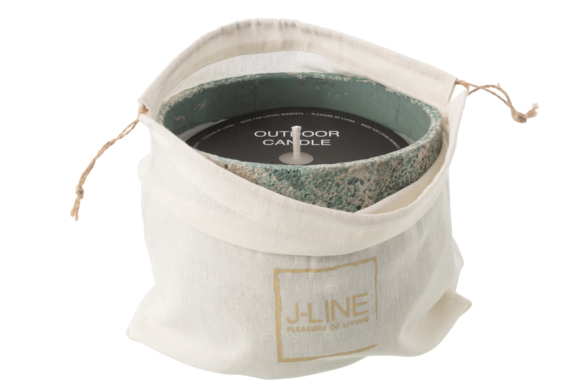 Outdoor Candle 47H Round Paraffin Turquoise Large