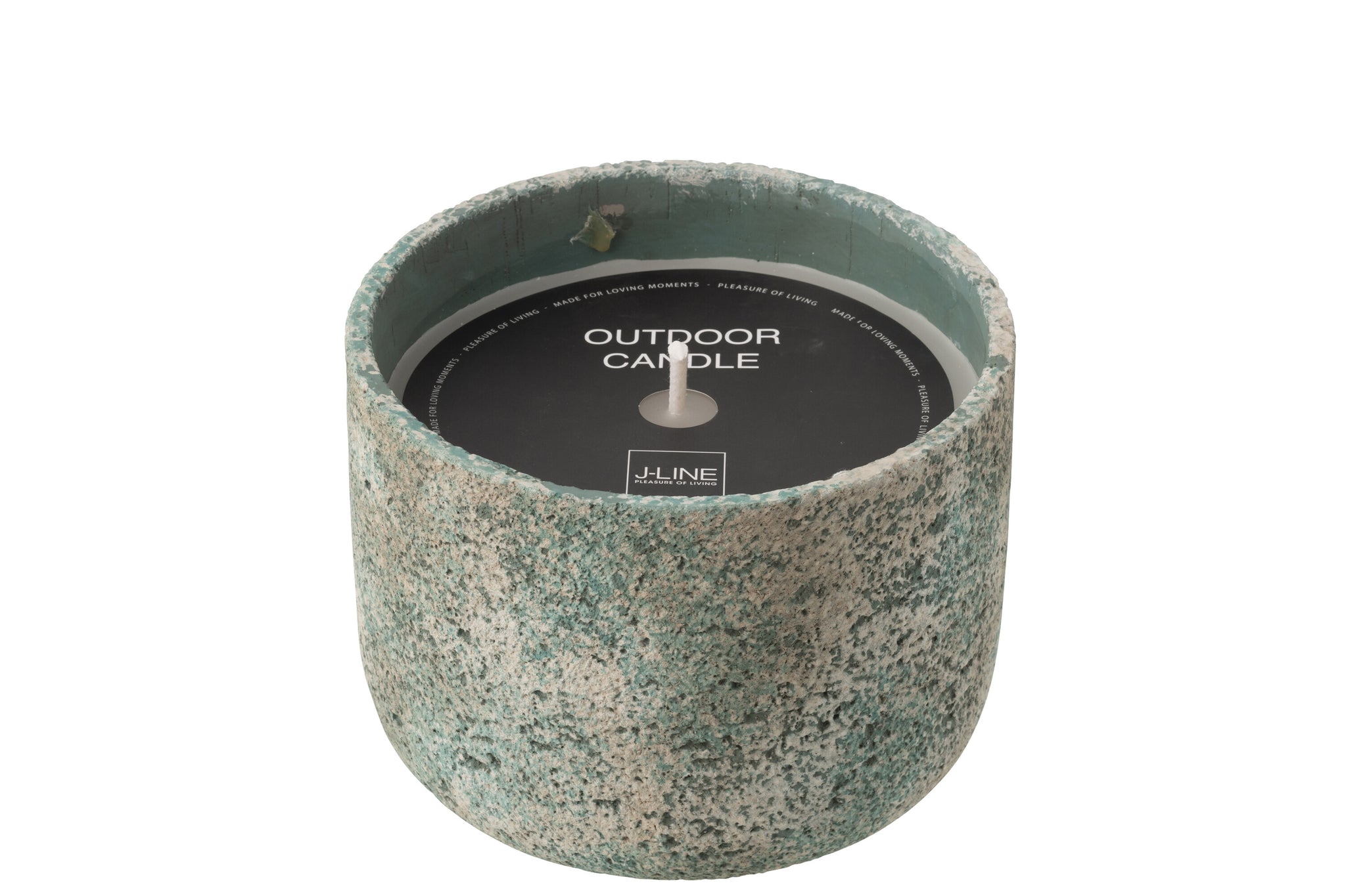 Outdoor Candle 47H Round Paraffin Turquoise Large