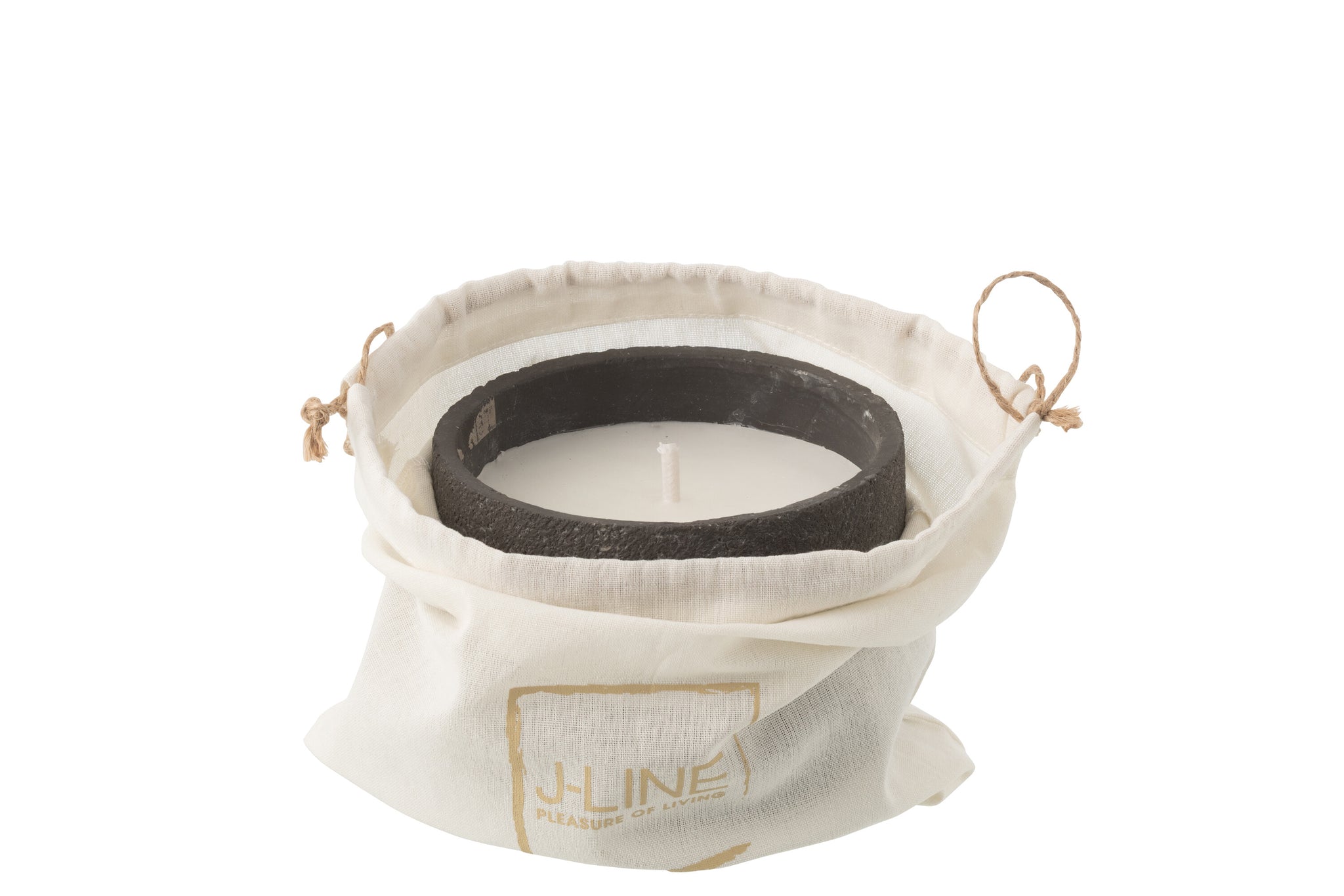 Outdoor Candle 16H Round Paraffin Dark Grey Small