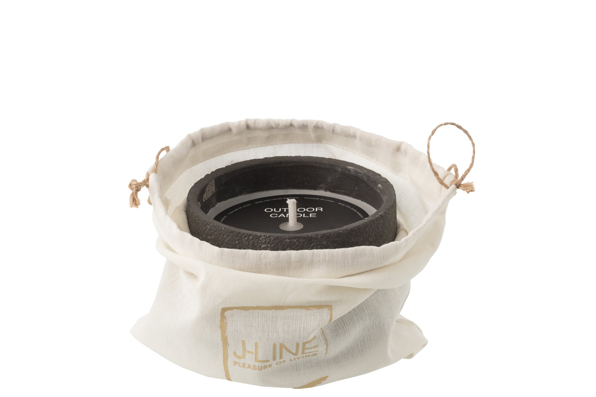 Outdoor Candle 16H Round Paraffin Dark Grey Small
