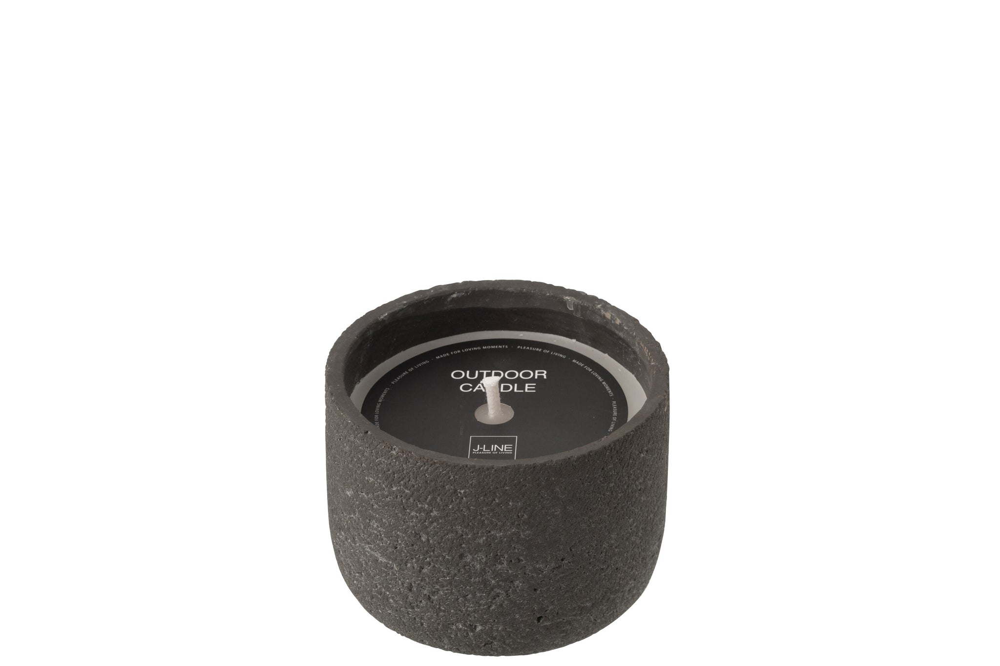 Outdoor Candle 16H Round Paraffin Dark Grey Small