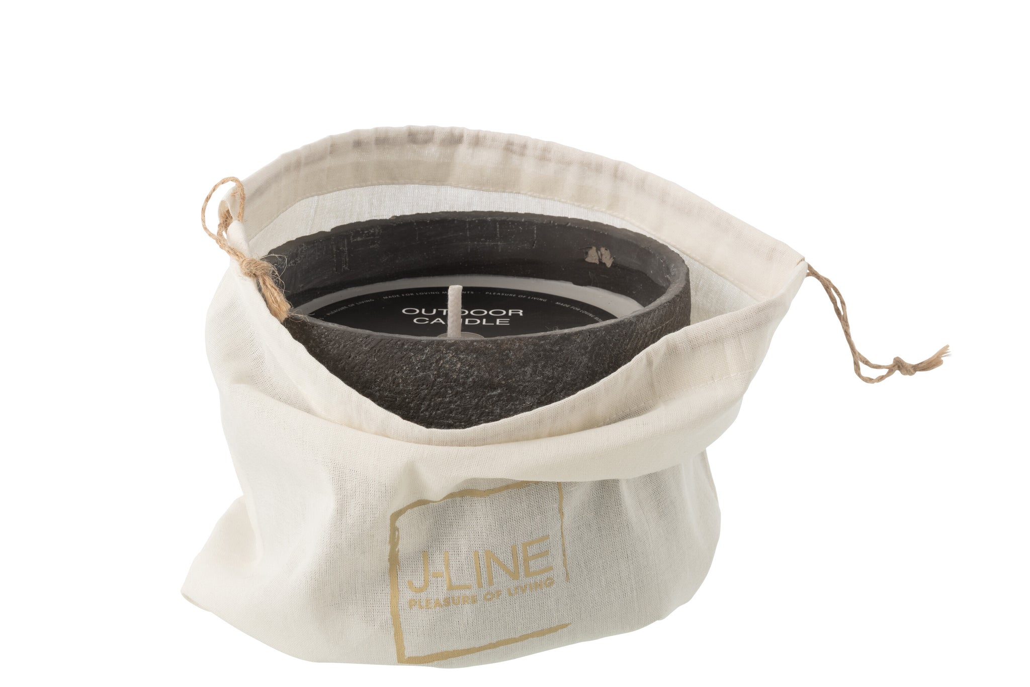 Outdoor Candle 31H Round Paraffin Dark Grey Medium