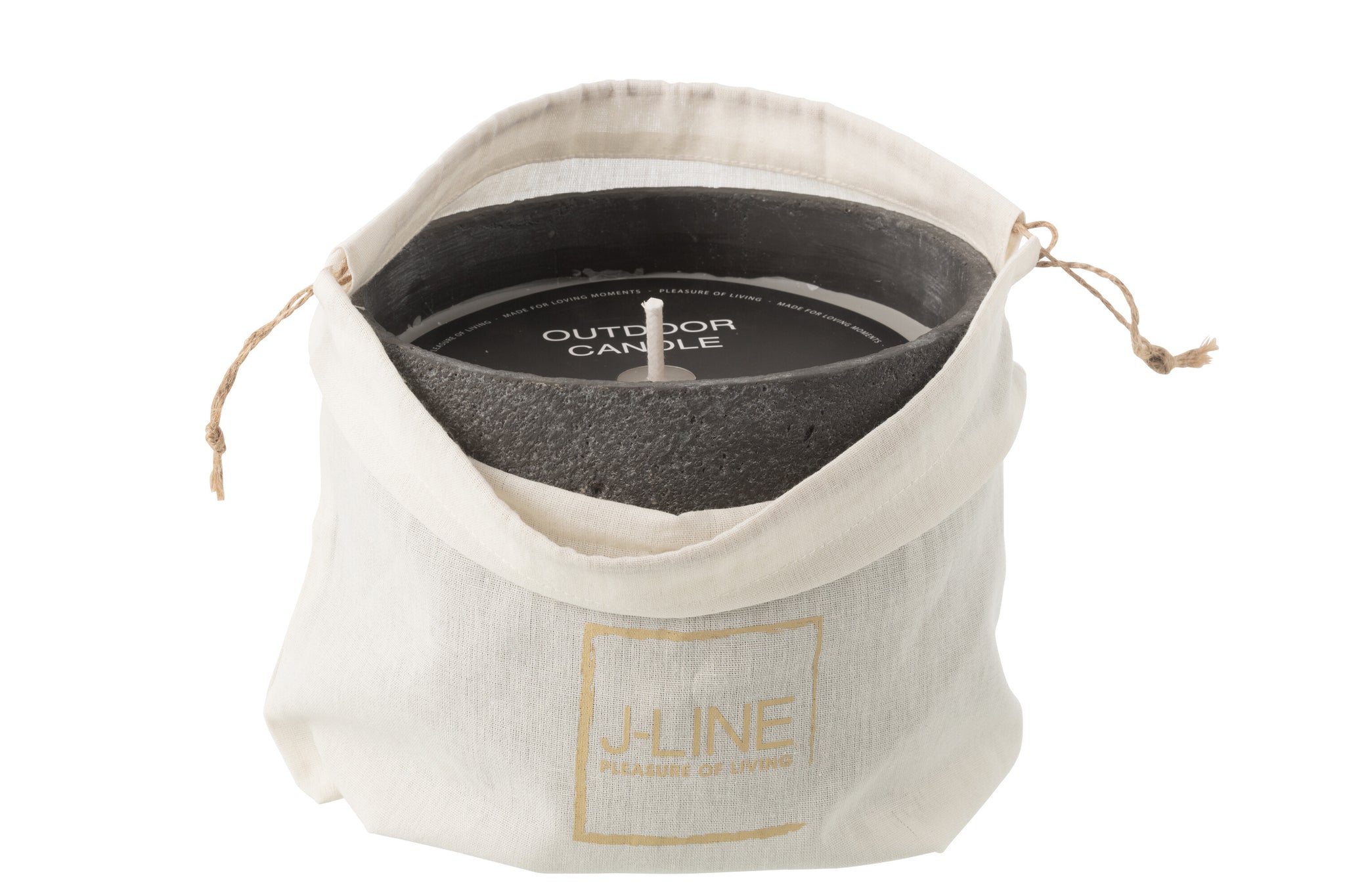 Outdoor Candle 47H Round Paraffin Dark Grey Large