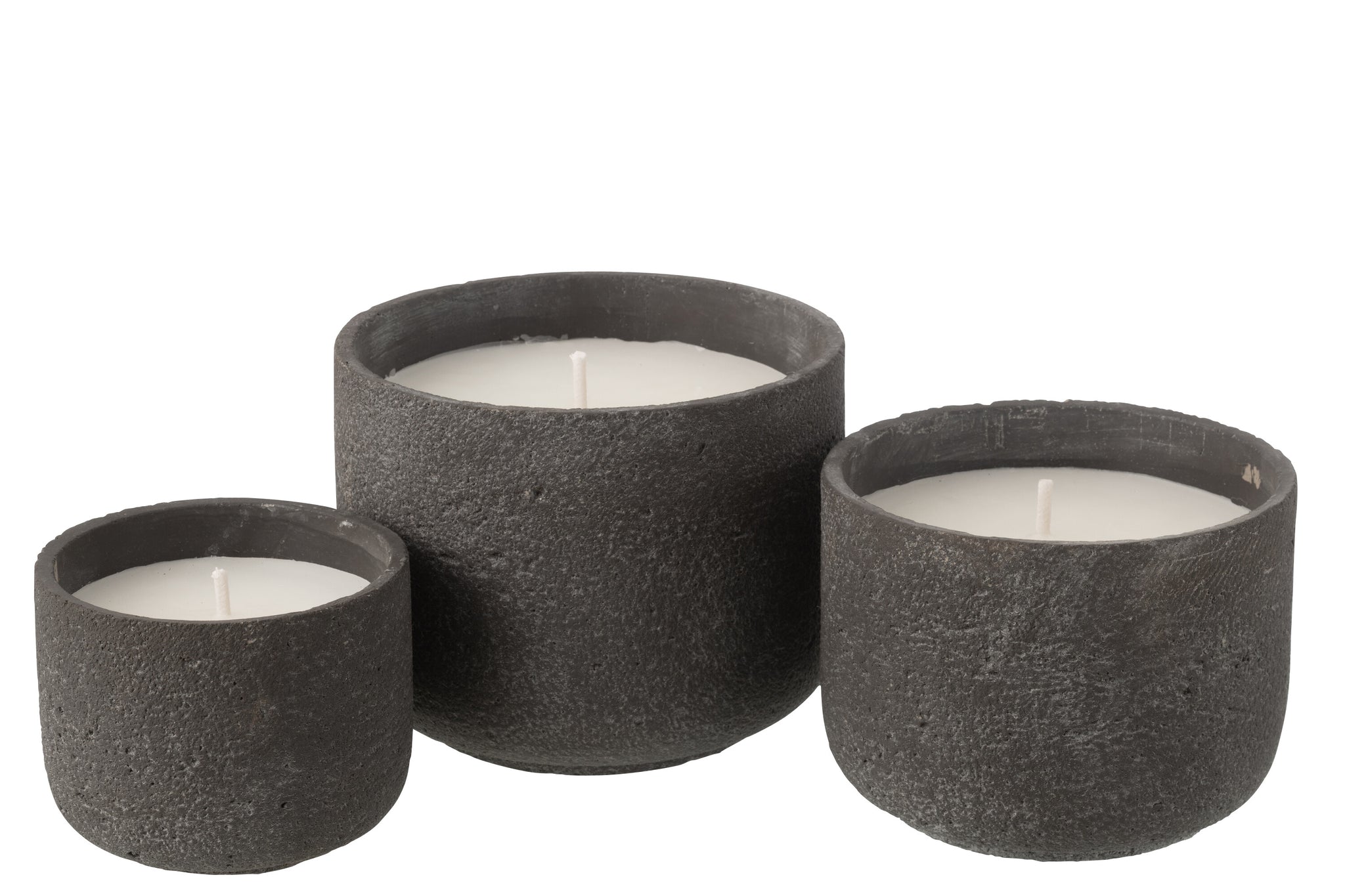 Outdoor Candle 47H Round Paraffin Dark Grey Large