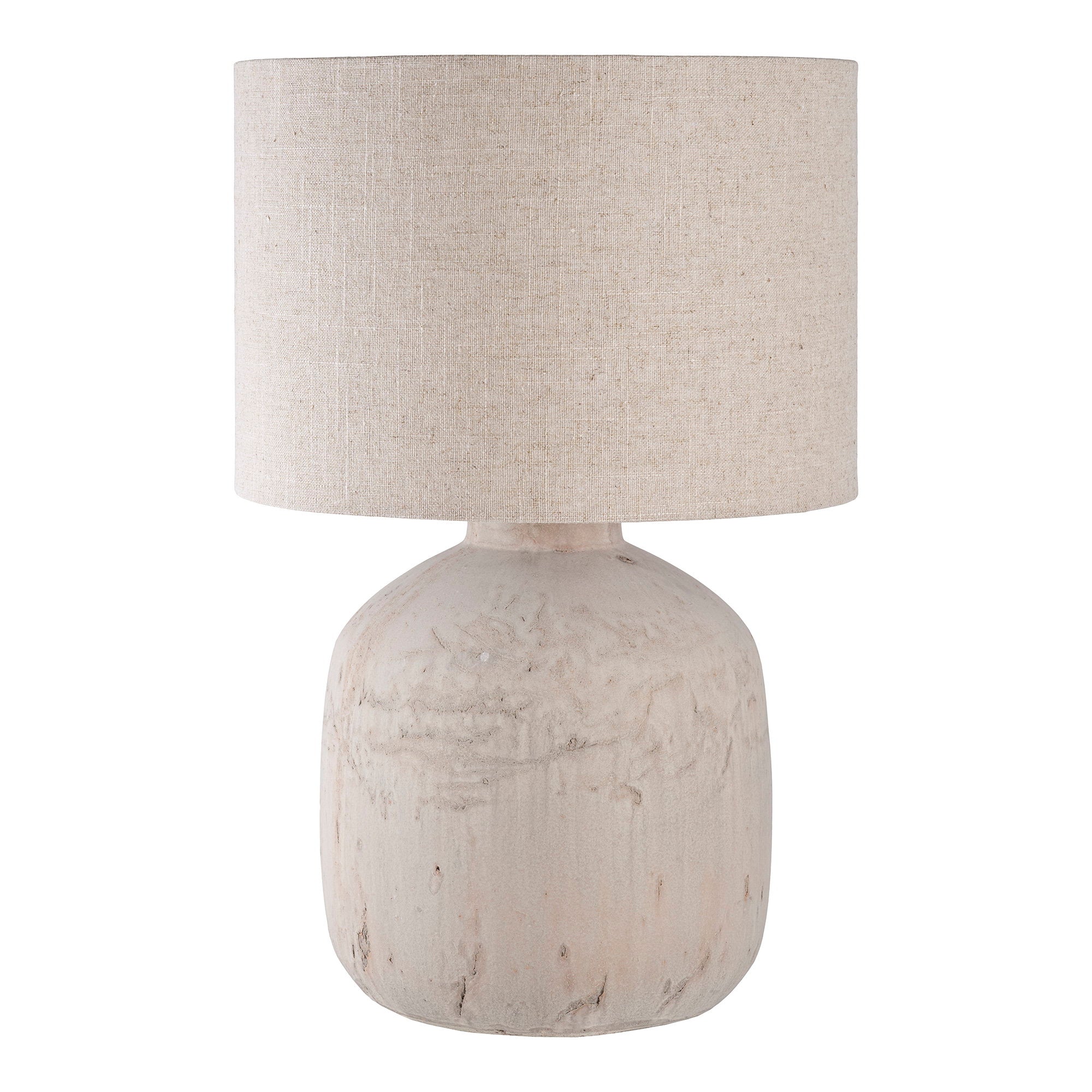 Bilby keramische tafellamp met steenstructuur in lichtbruin, 30×46,5 cm