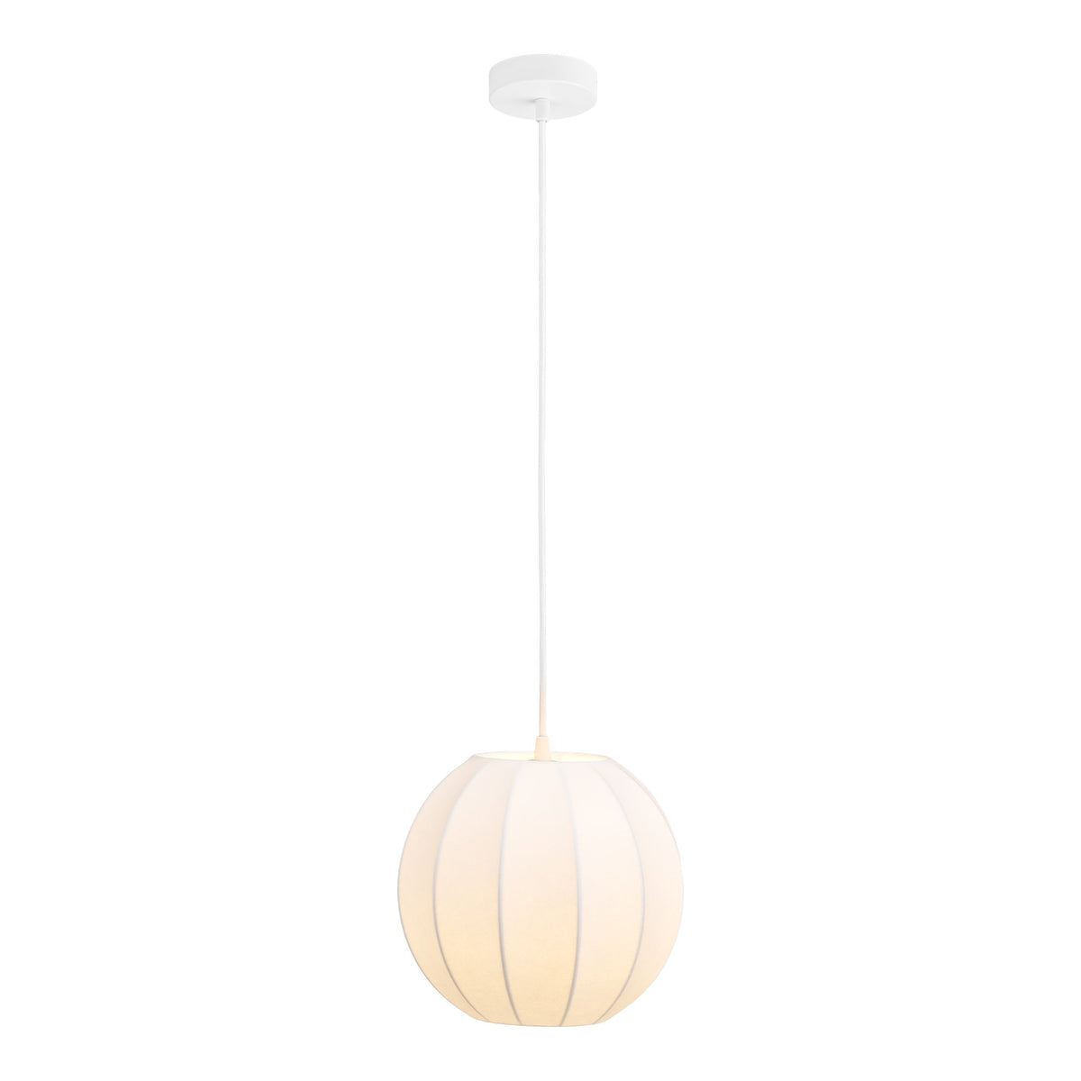 Hanglamp Coventry – resin en metaal, wit, ø25 cm
