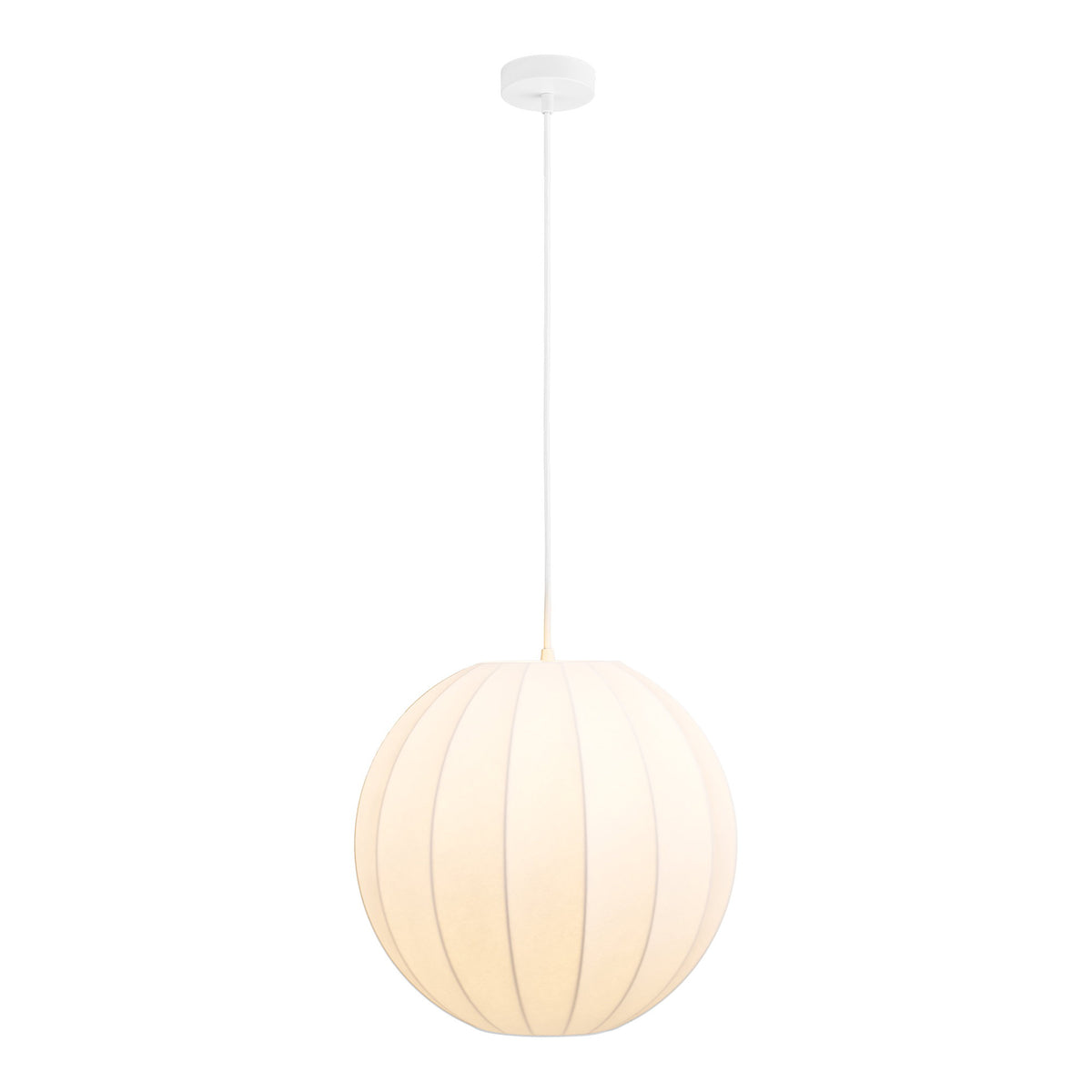 Hanglamp Coventry – resin en metaal, wit, ø40 cm
