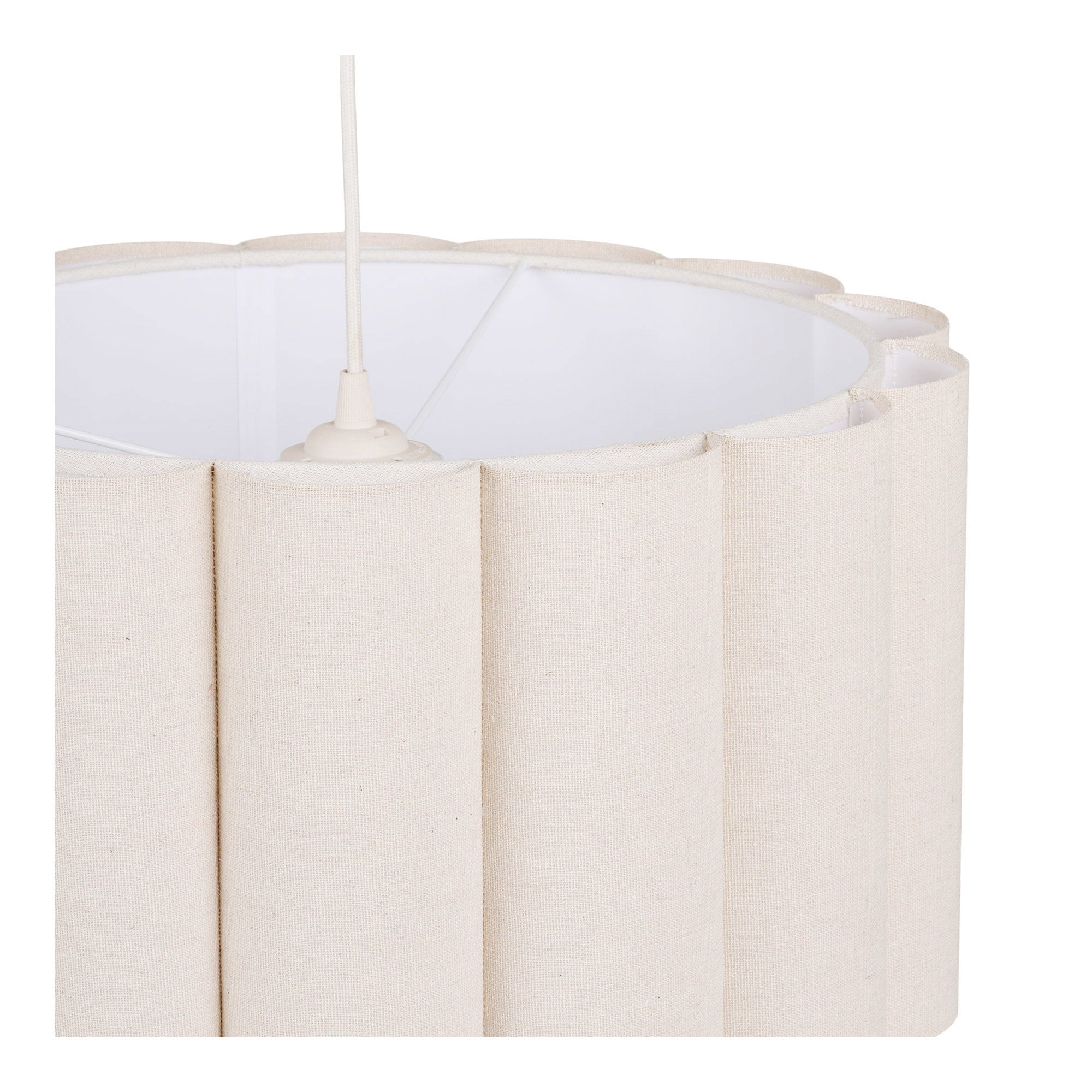 Hanglamp Watton – staal en linnen, grijs/beige, ø45×25 cm