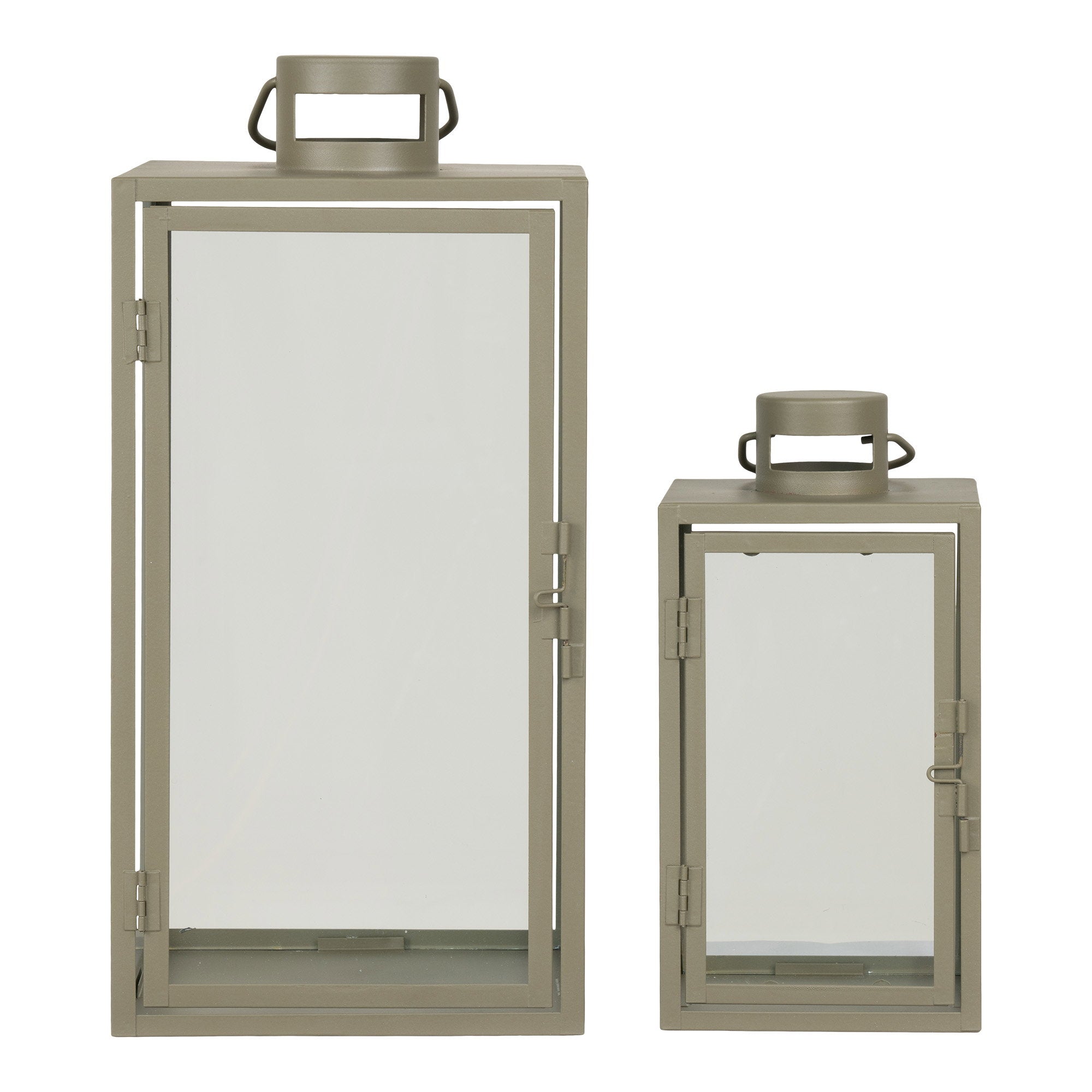 Corfu Lanterns - Lanterns, metal/glass, green, set of 2