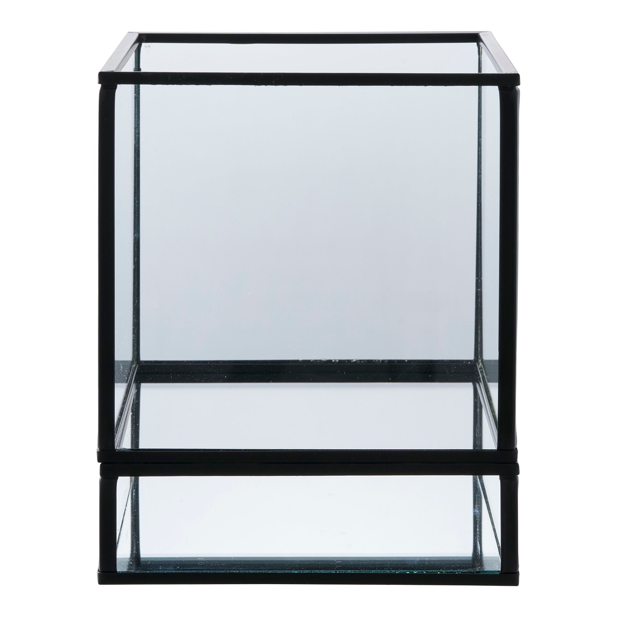 Hurricane Candle Holder - Candle Holder, metal/glass, black 12x15 cm.