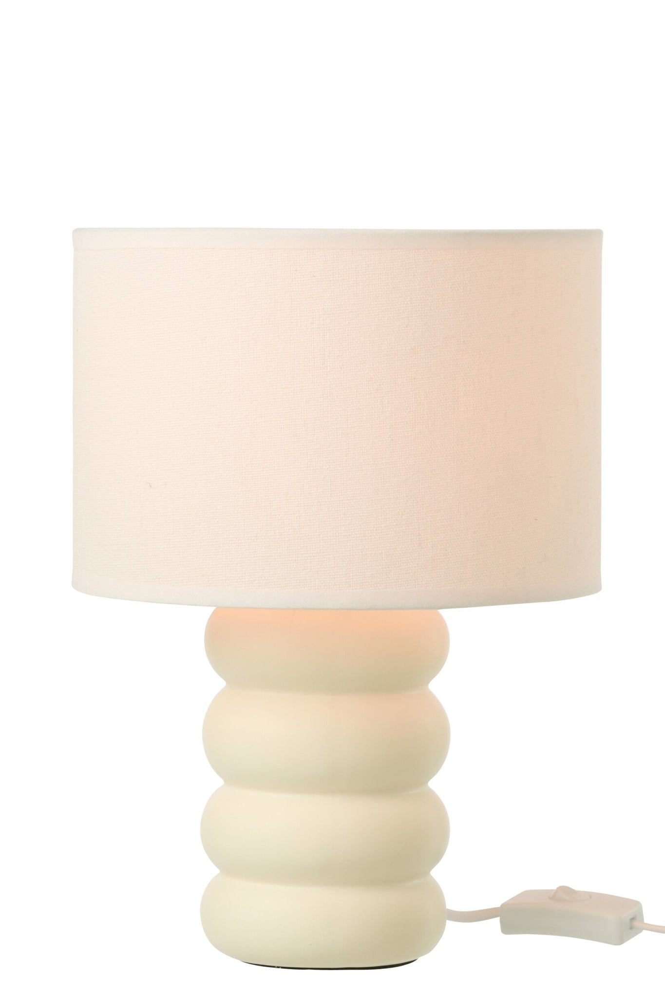 Tischlampe Eva Leinen Weiß