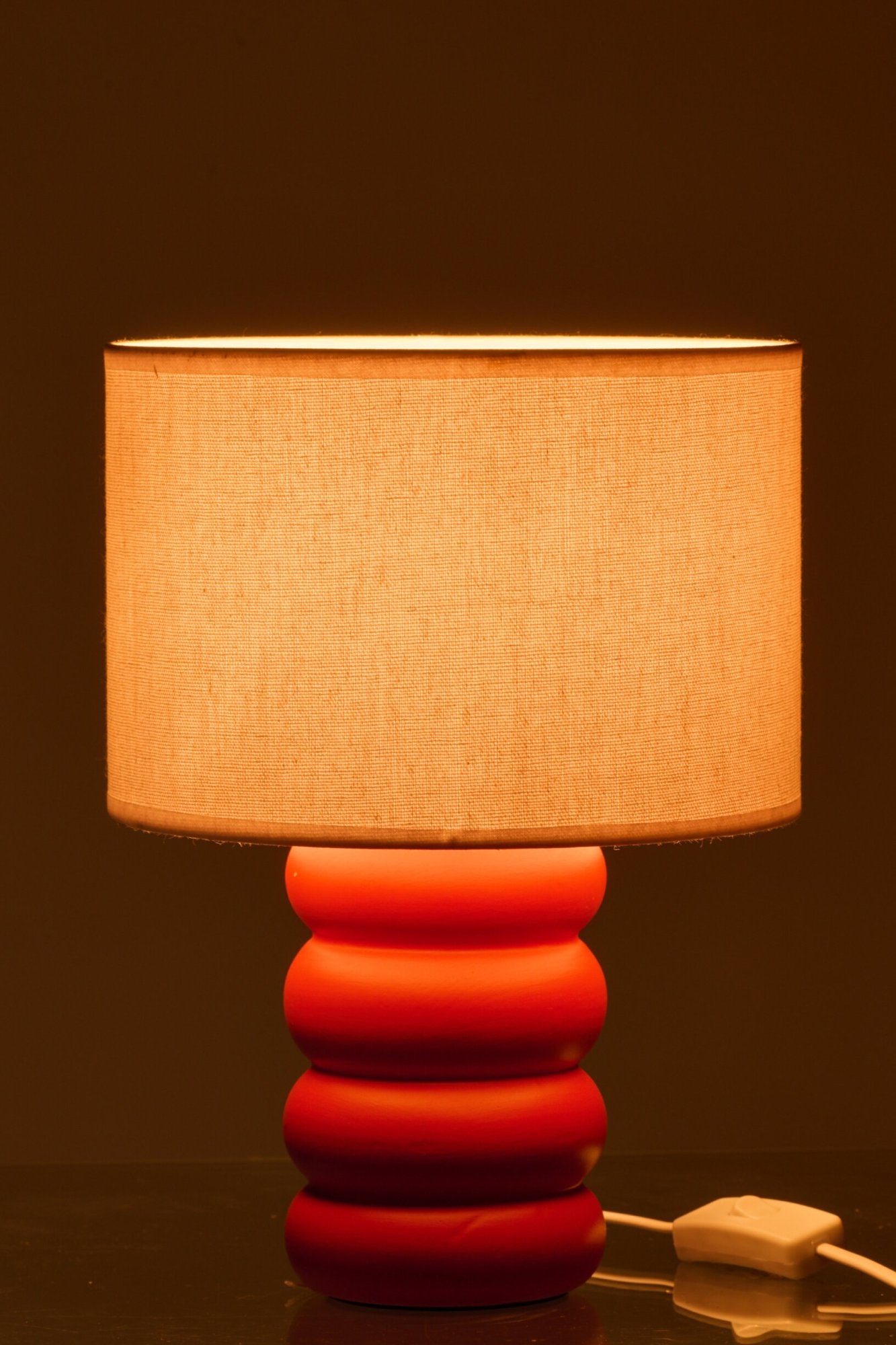 Tischlampe Eva Leinen Rot