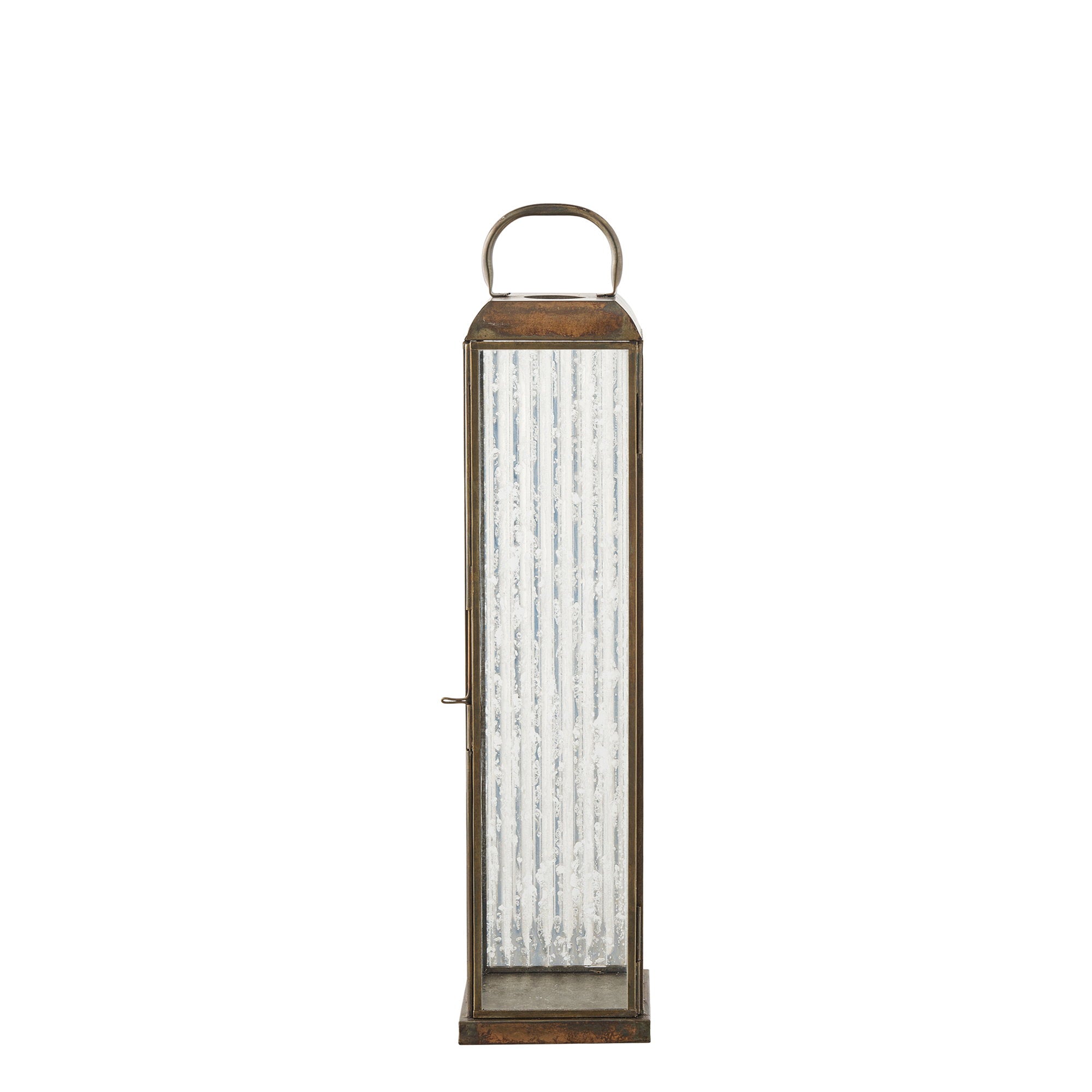 Herslev Laterne – Glas/Metall, Antikmessing-Optik, 12×12×49 cm