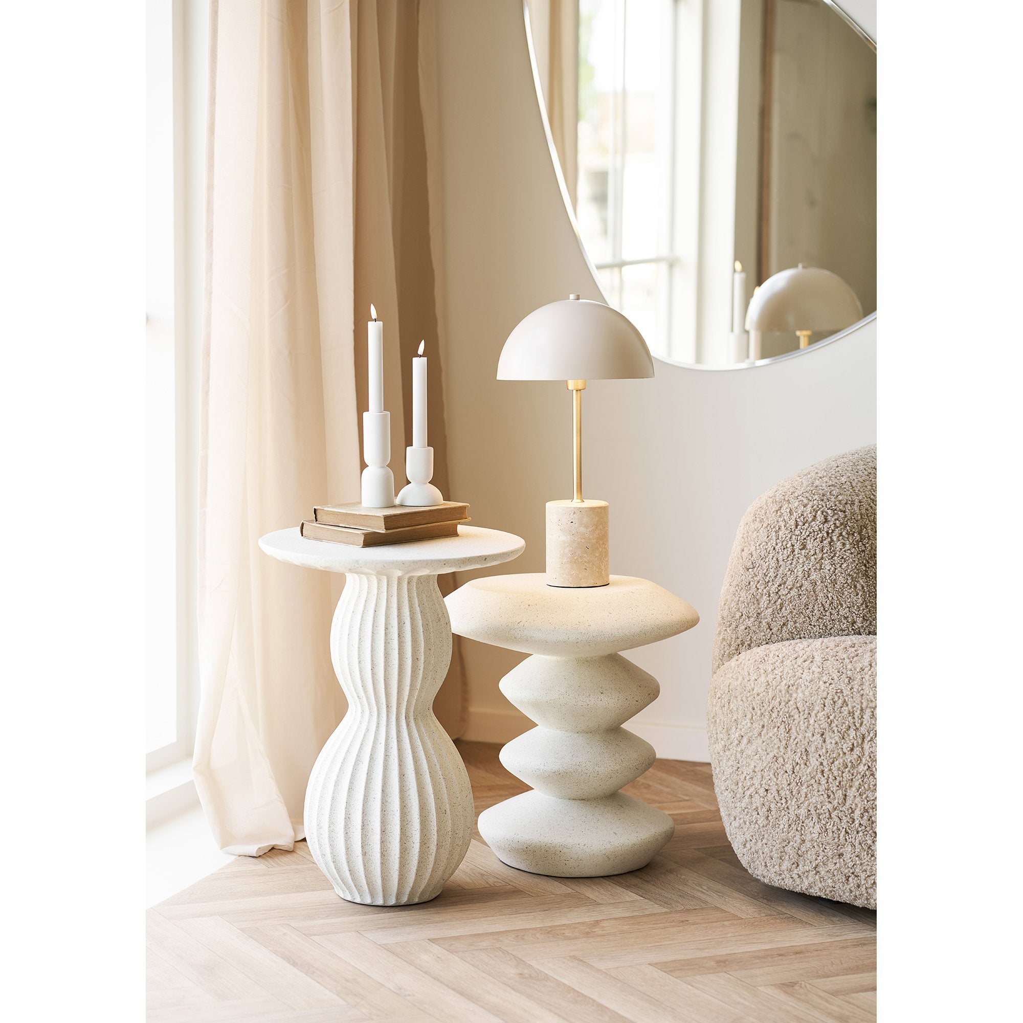 Sheffield Tischleuchte – Marmor/Metall, beige
