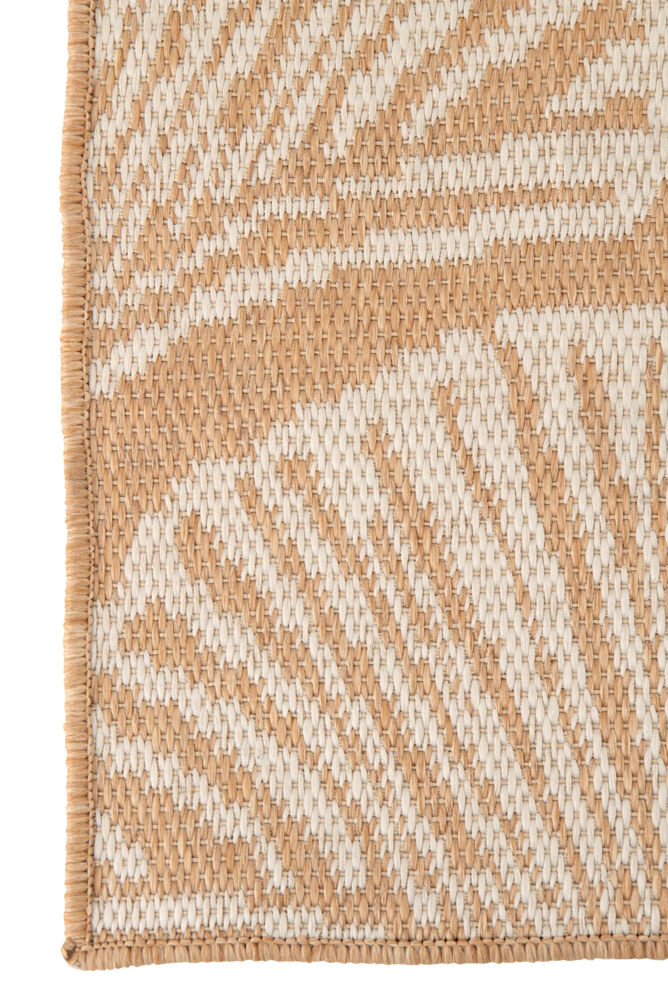 Rug Outdoor Leaves Polypropylene White/Natural