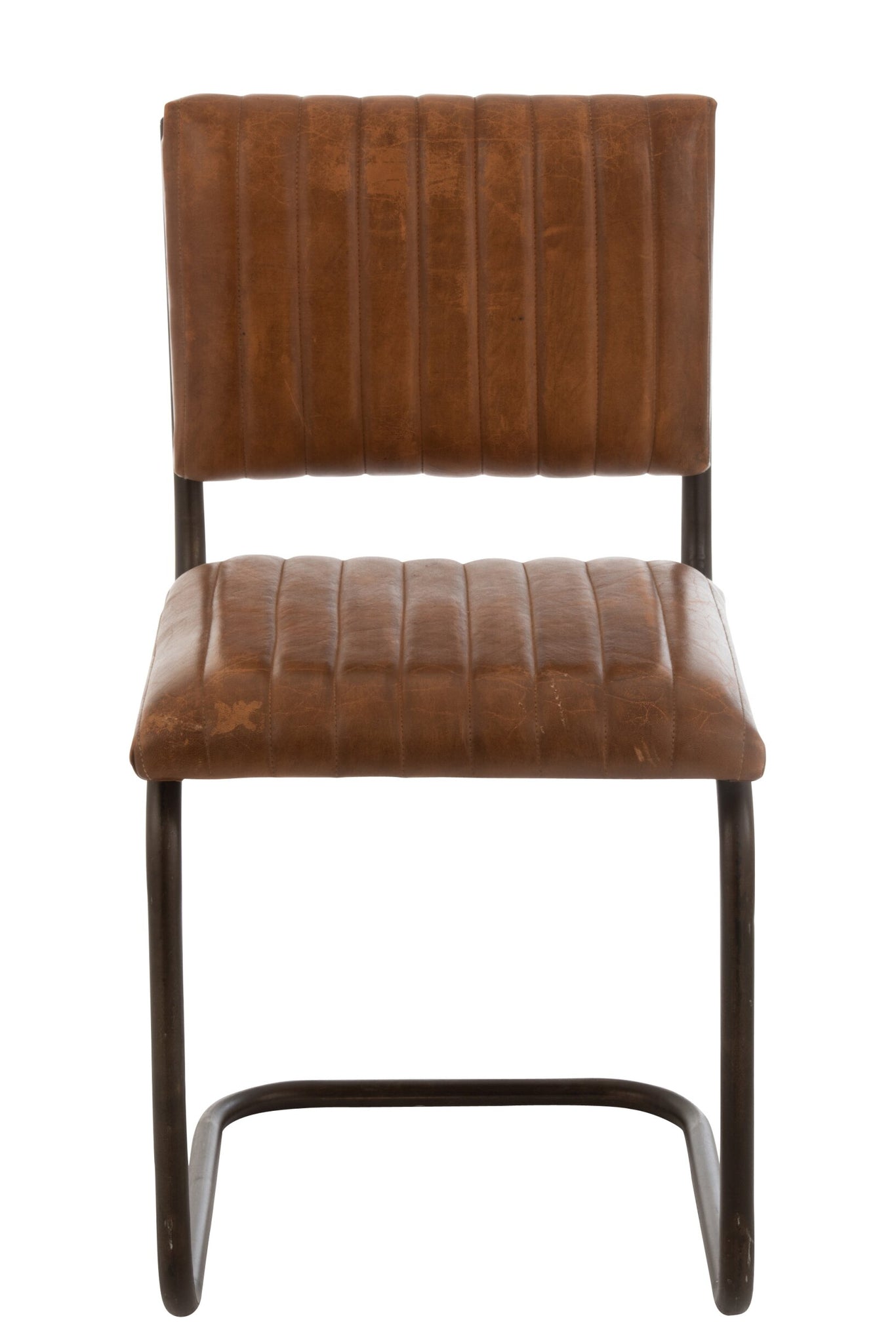 Stuhl Modern Leder/Metall Cognac Xx