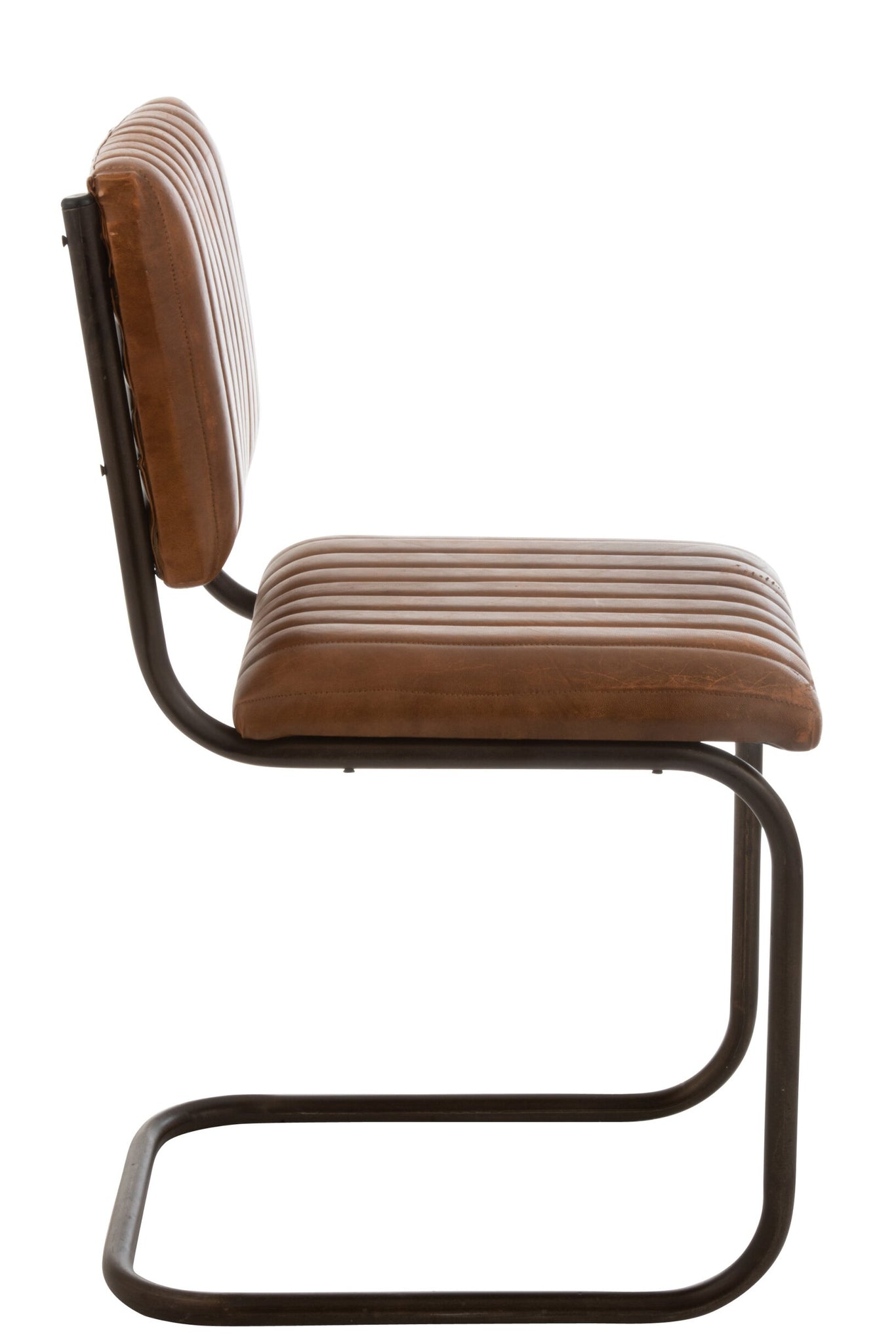 Stuhl Modern Leder/Metall Cognac Xx