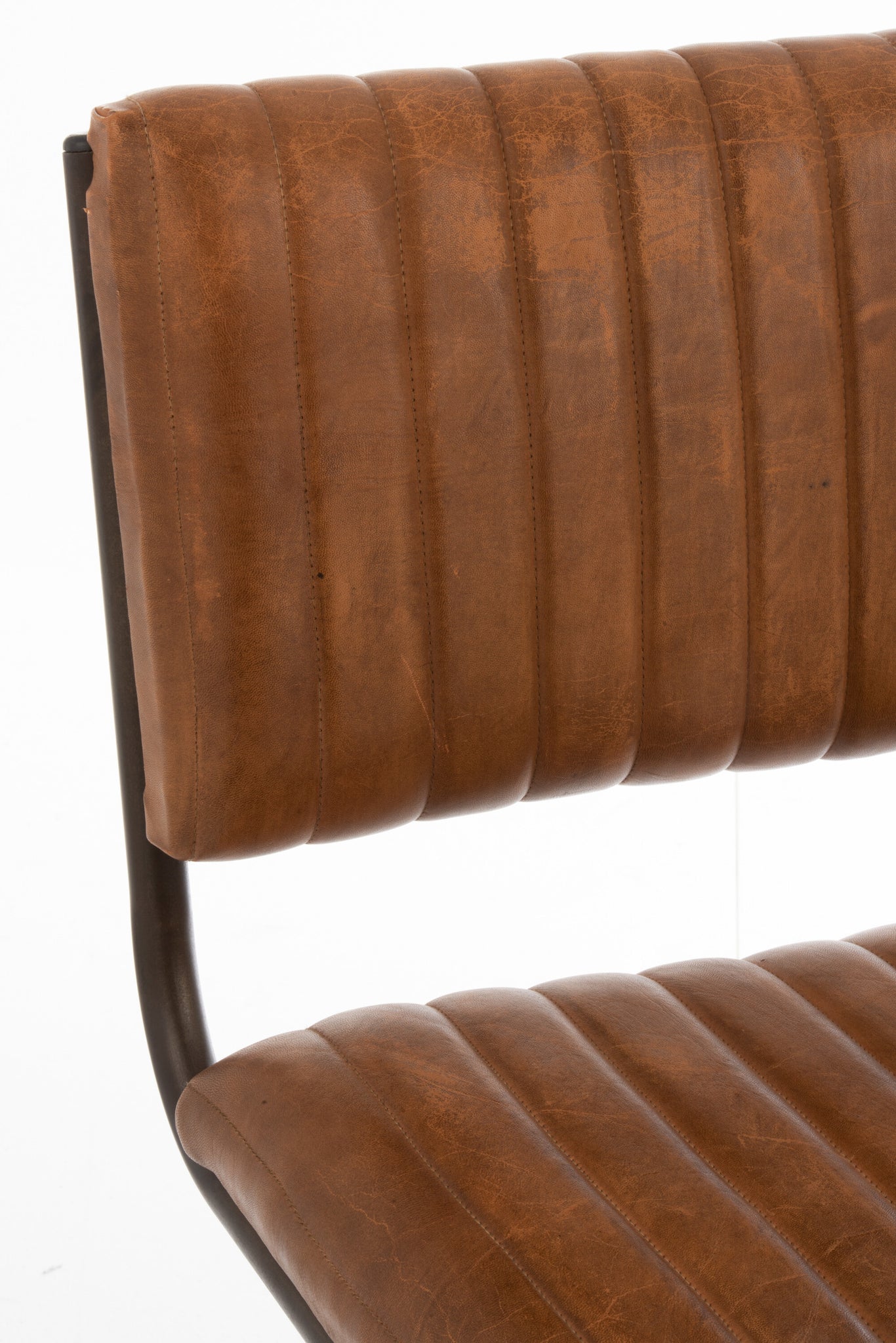 Chair Modern Leather/Metal Cognac Xx