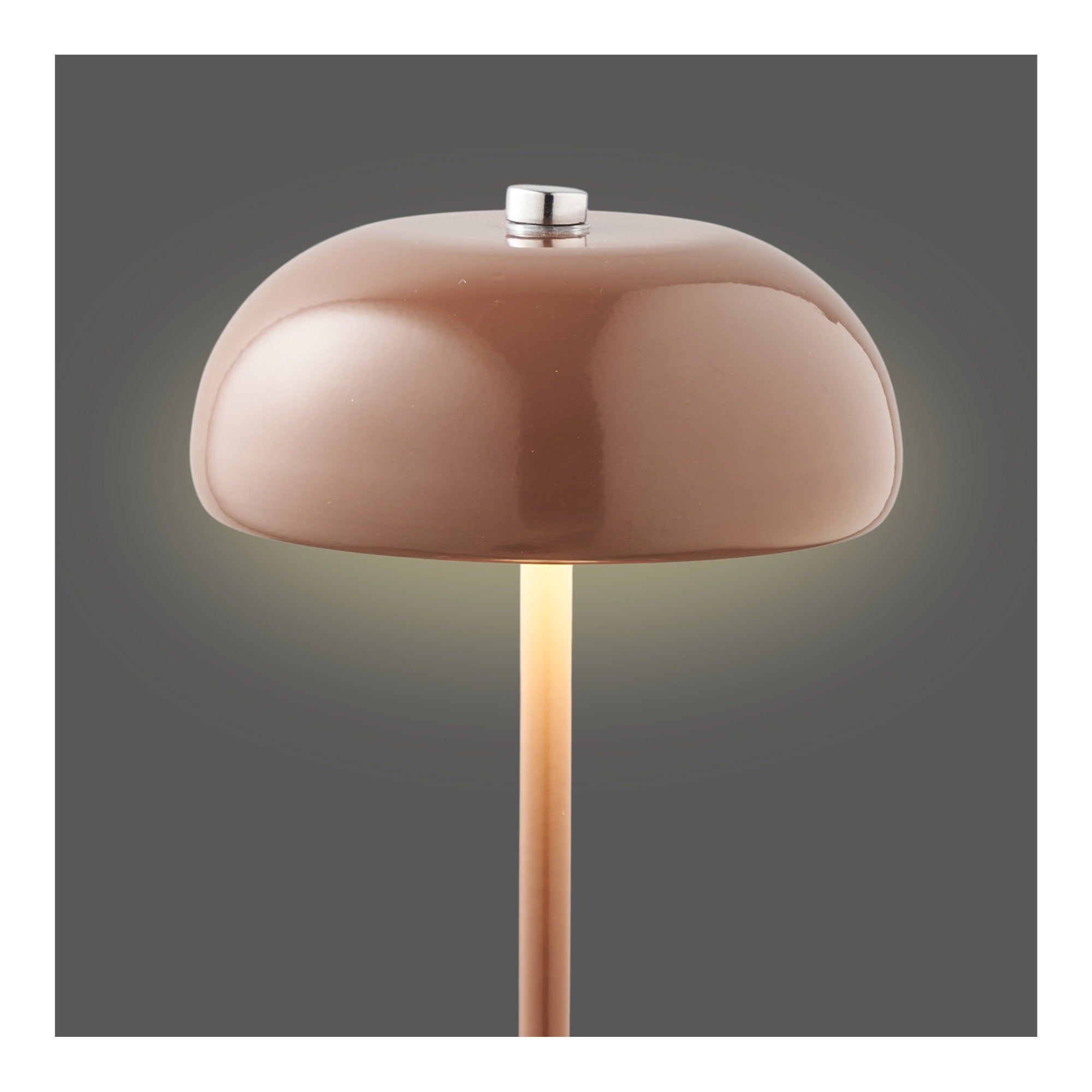 Margate Tischlampe - Tischlampe, wiederaufladbar, Metall, braun ø13 cm