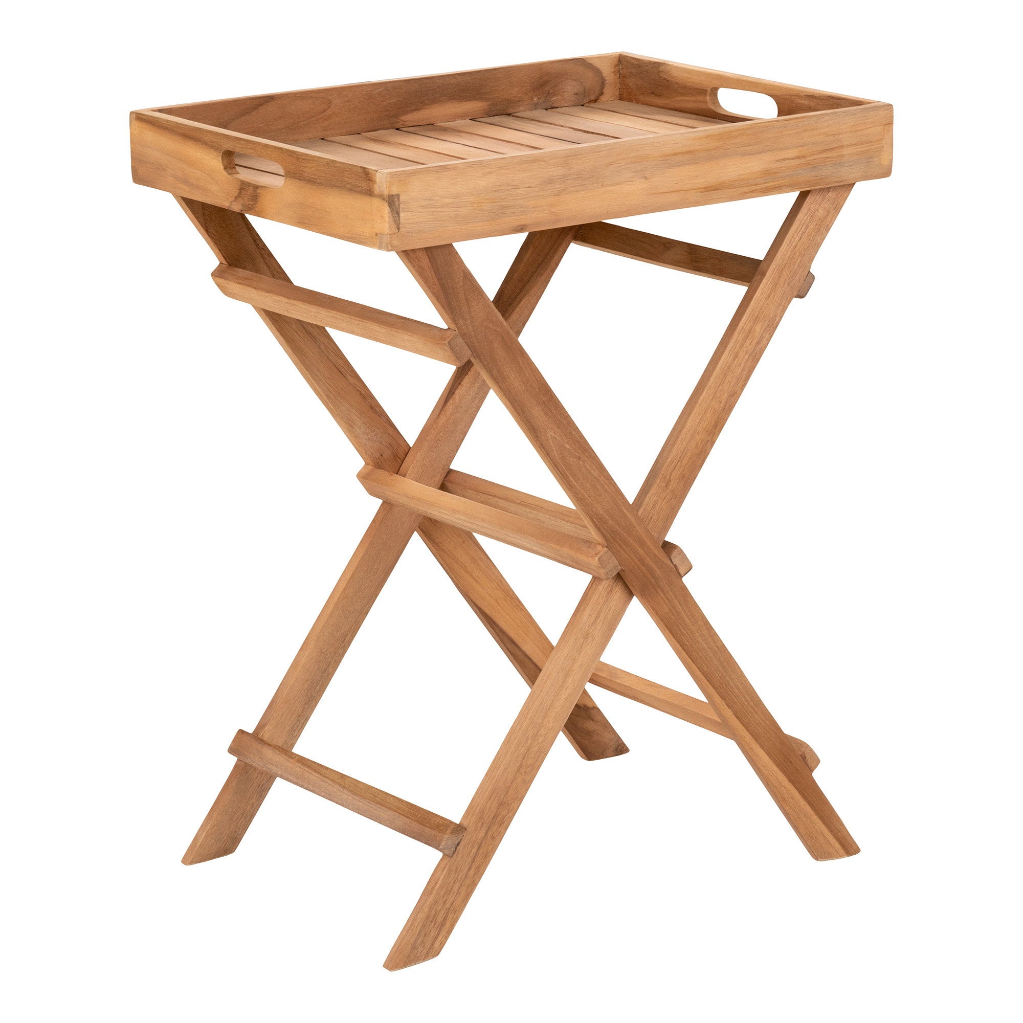 Ronda Tablettbeistelltisch - Beistelltisch, Teak, Natur 29x39x49,5 cm