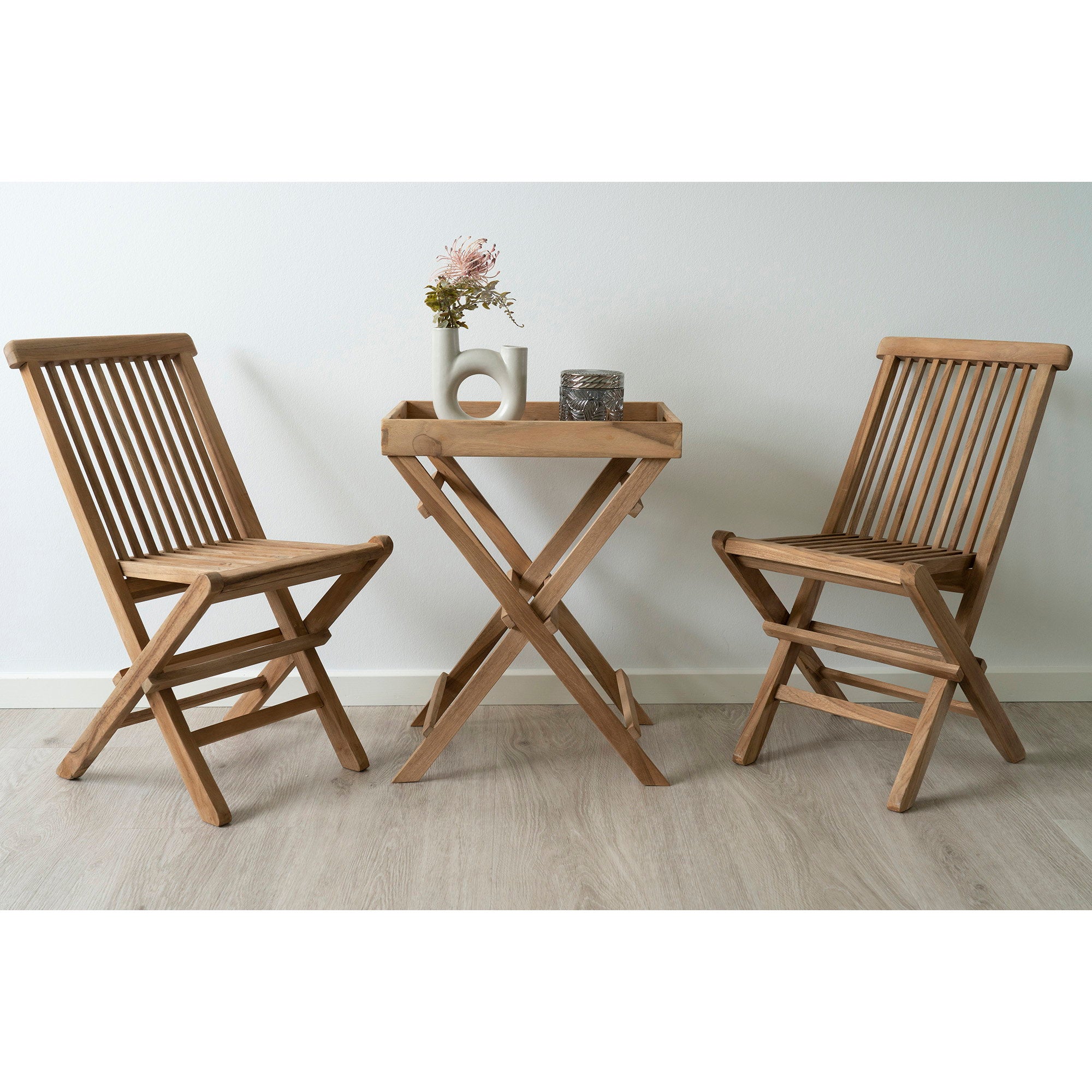 Ronda Tablettbeistelltisch - Beistelltisch, Teak, Natur 29x39x49,5 cm