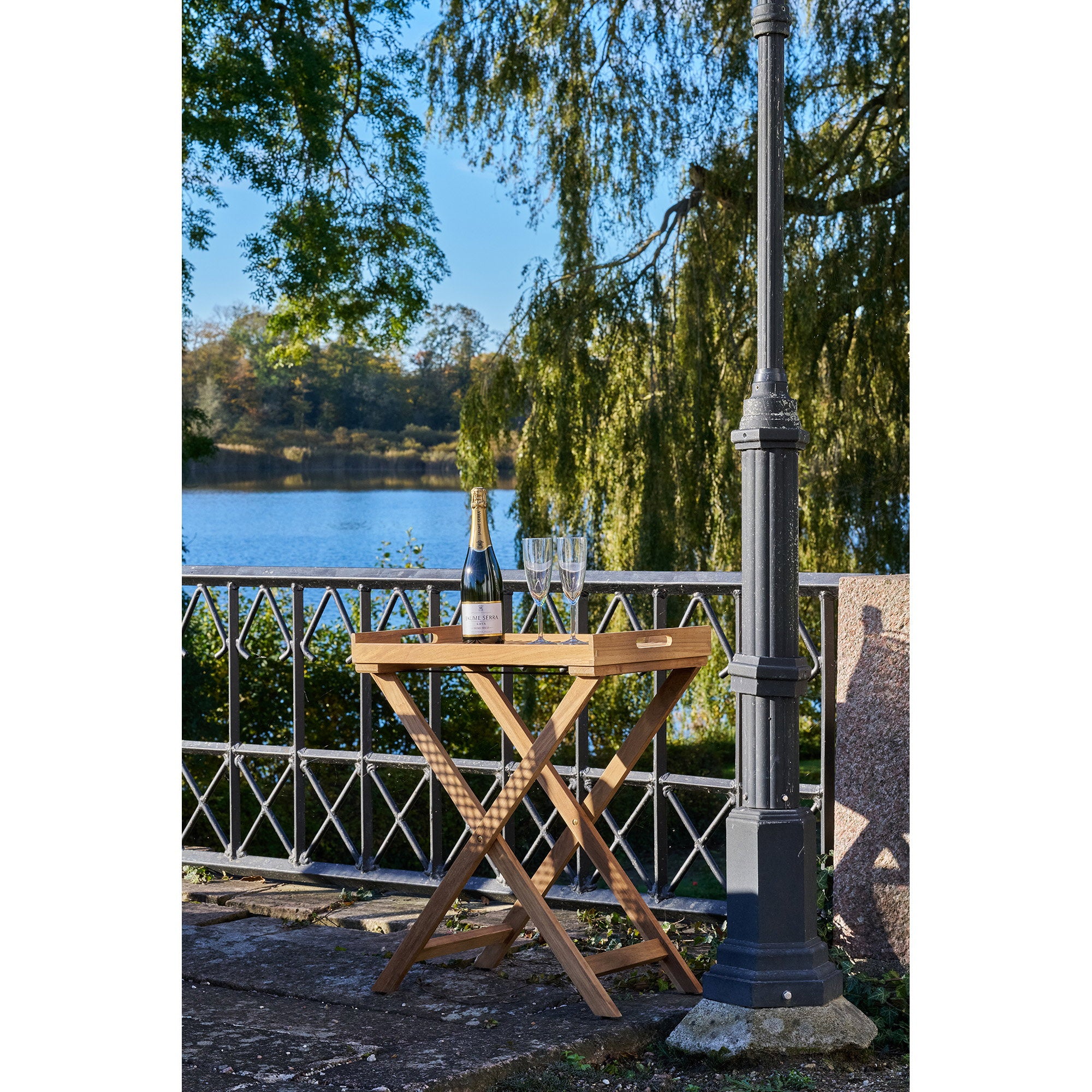 Ronda Tray Table - Tablett-Tisch, Teak, natur, 60x40x70 cm