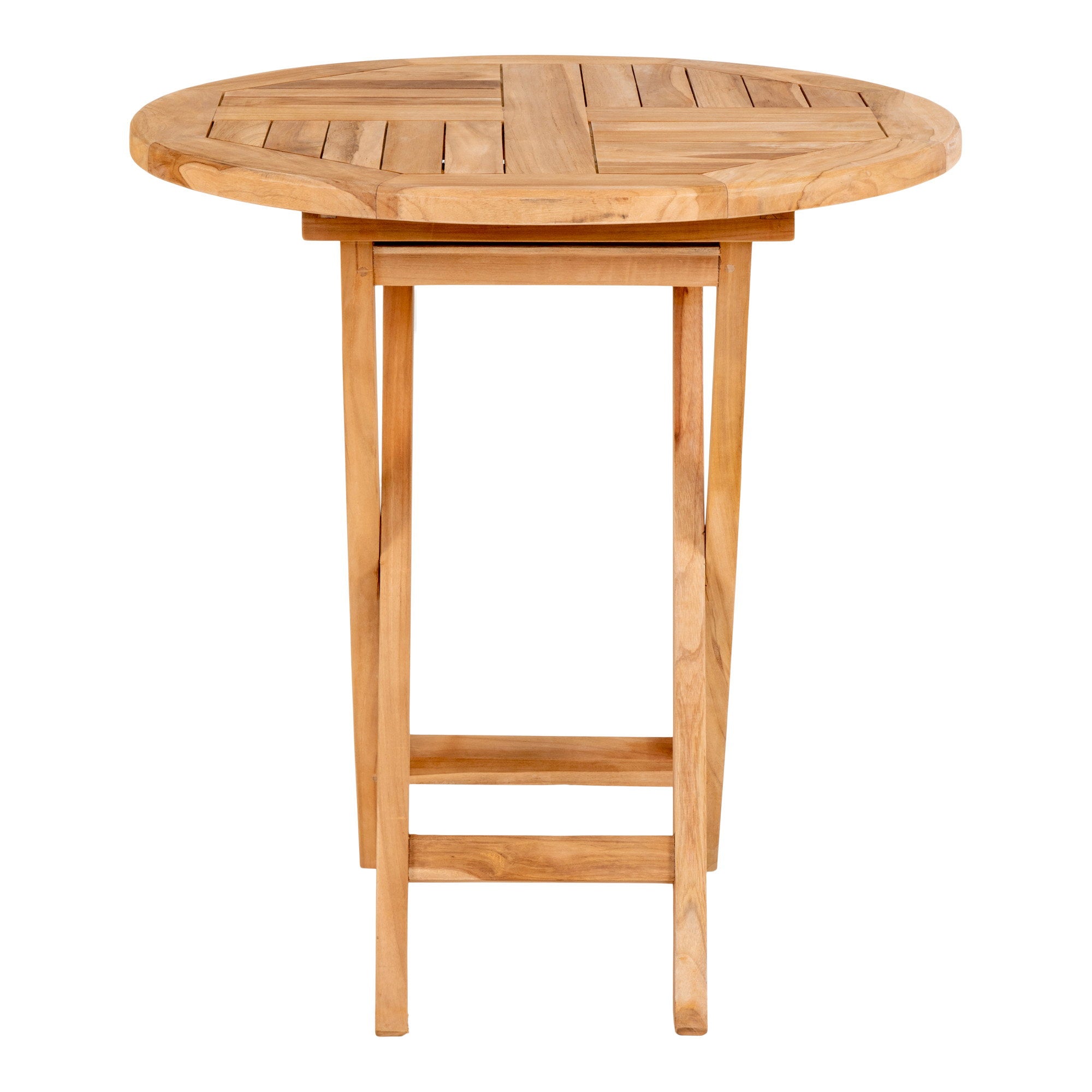Eettafel Oviedo – teakhout, naturel, ø70×75 cm