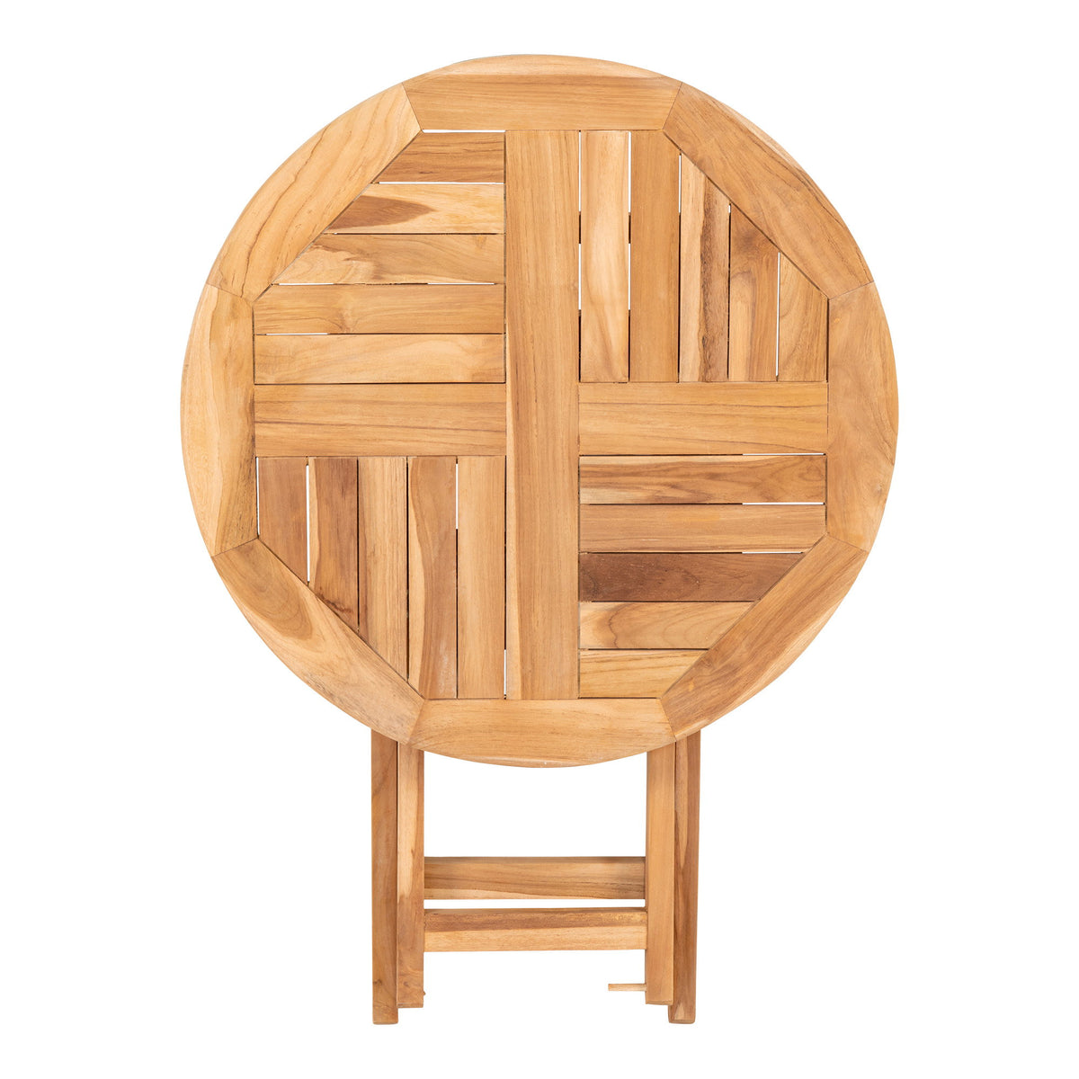 Eettafel Oviedo – teakhout, naturel, ø70×75 cm