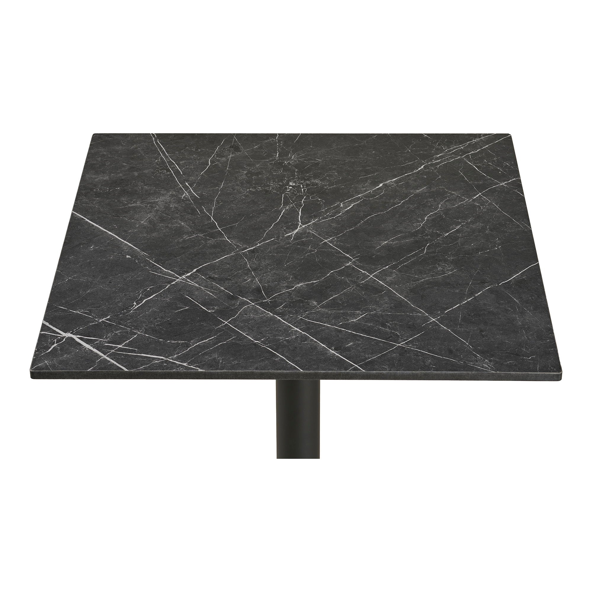 Bistro Table - Bistro table, marble look, dark grey, black legs, aluminium 60x60x73 cm