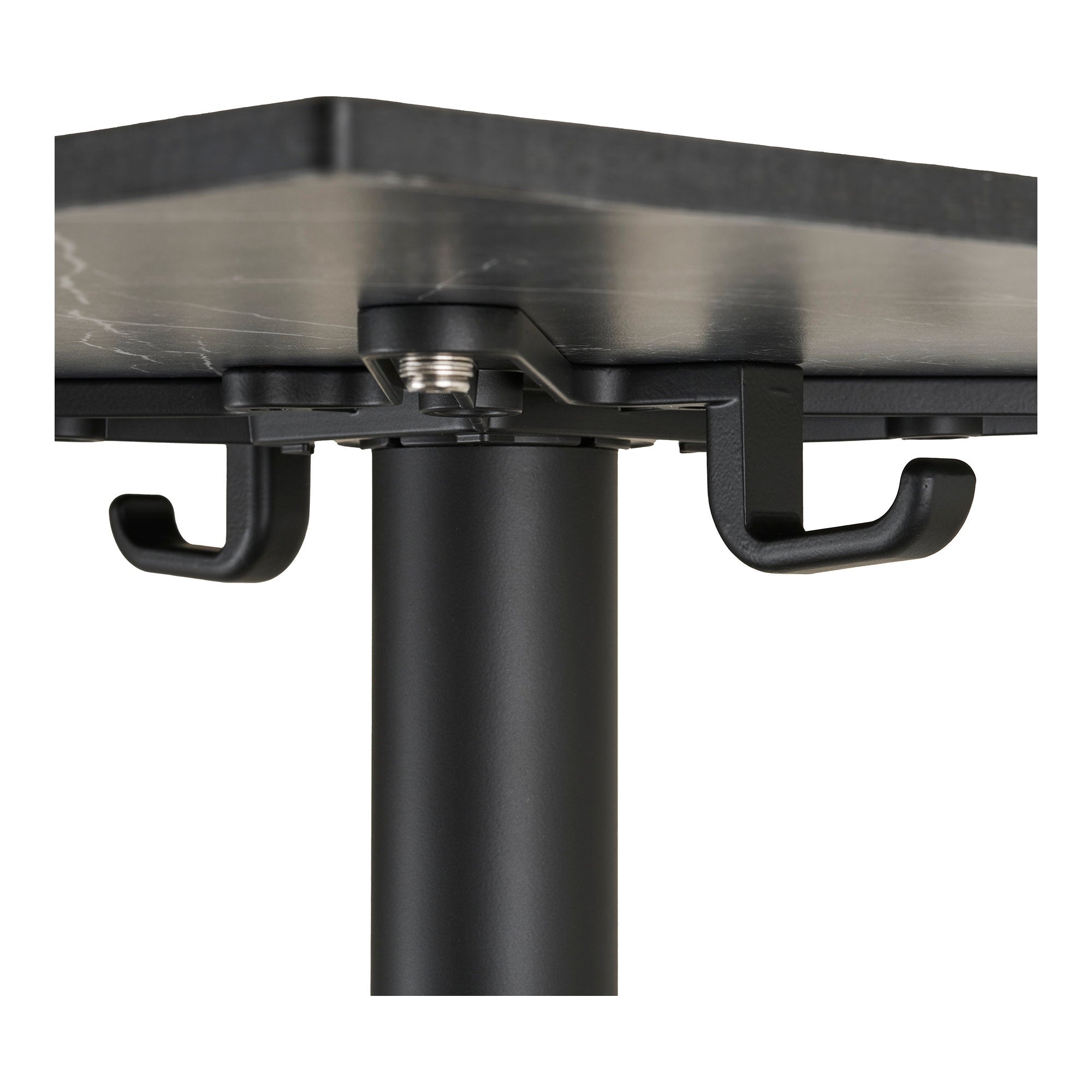 Bistro Table - Bistro table, marble look, dark grey, black legs, aluminium 60x60x73 cm