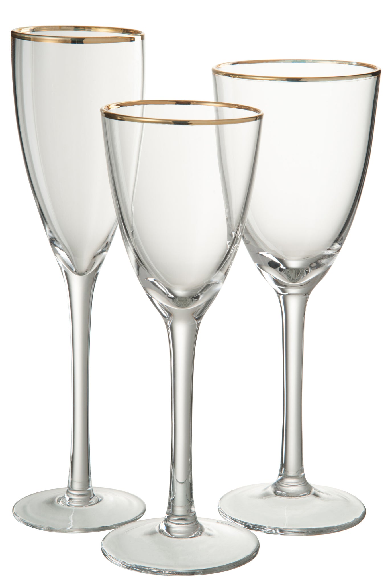 Champagne Glass Golden Border Glass Transparent/Gold