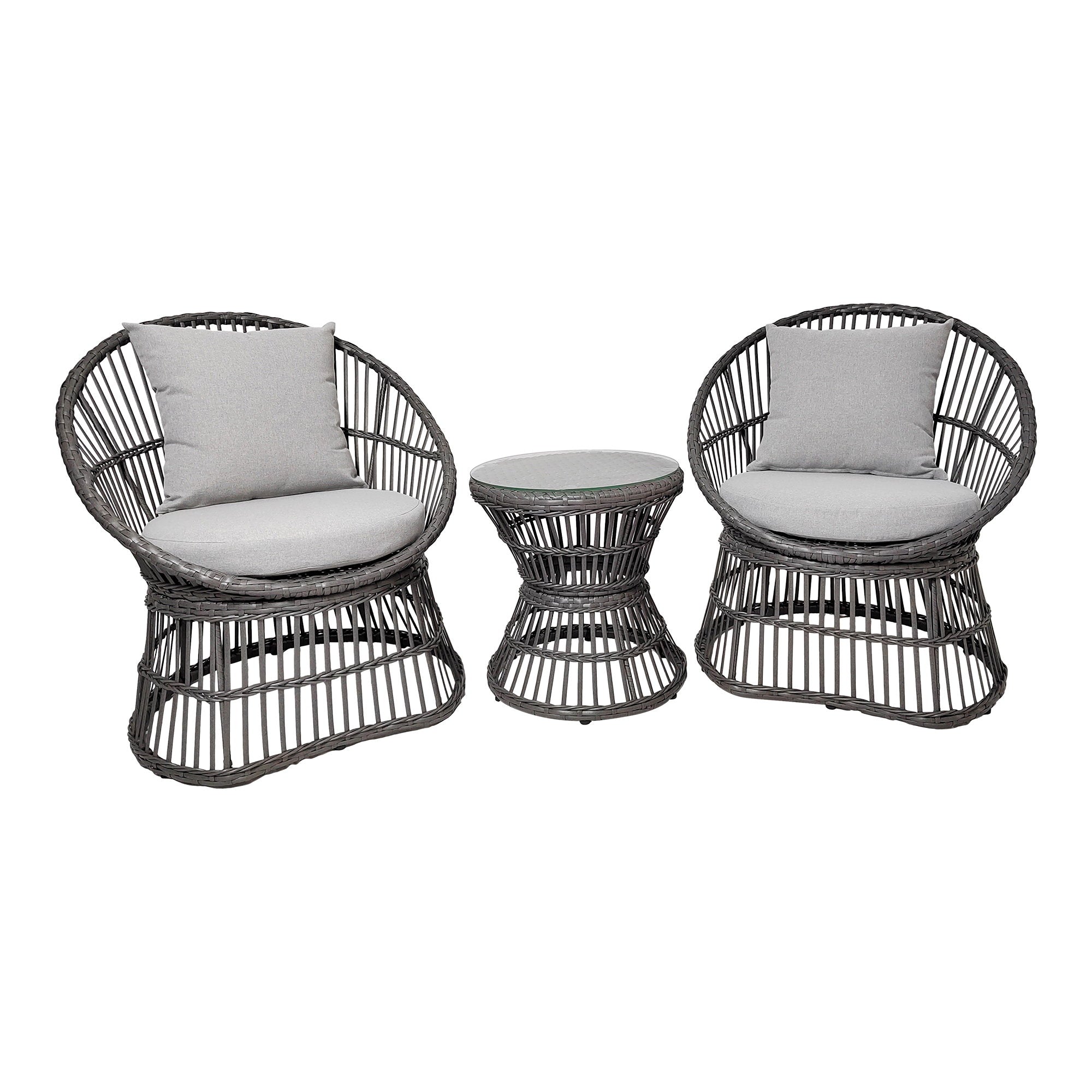 Natal Loungeset – Aluminium/Teak, Anthrazit/Natur, 5-teilig