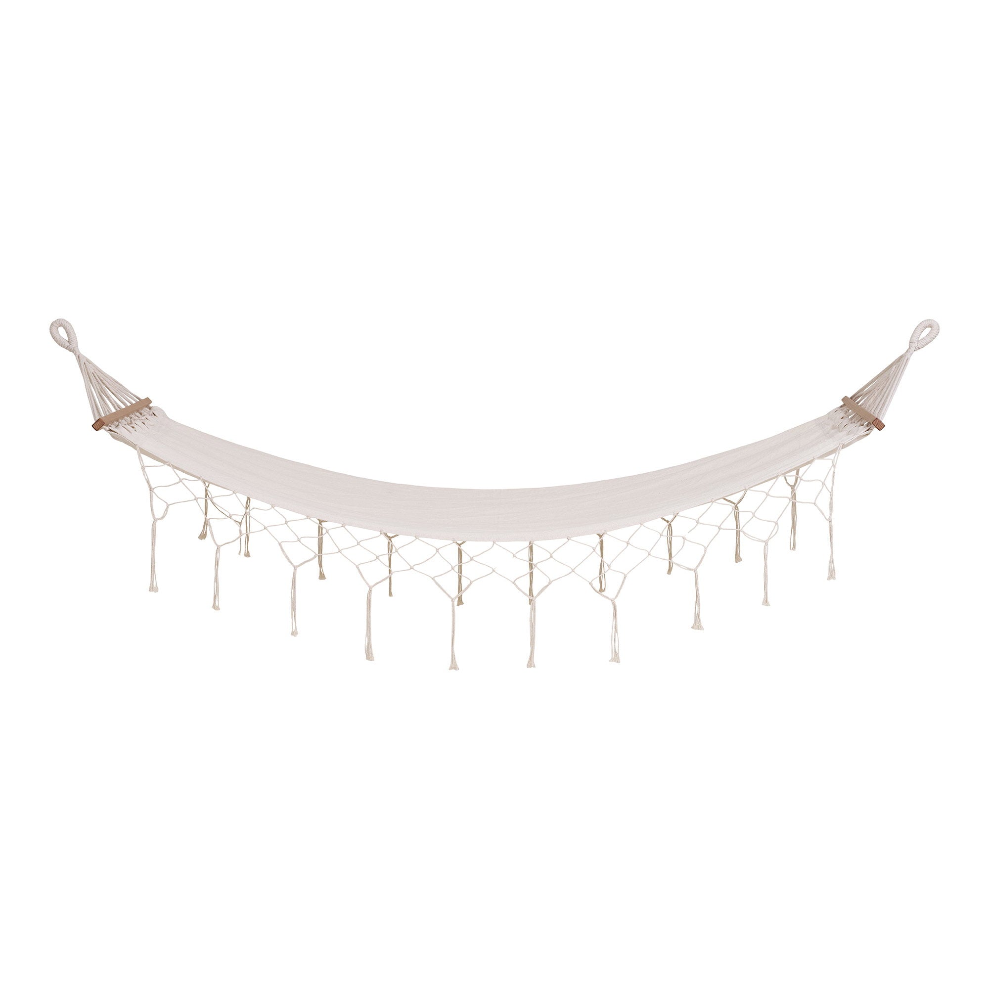 Hängematte Edessa – Polyester/Baumwolle, Lärche, Off-White, 200×80 cm