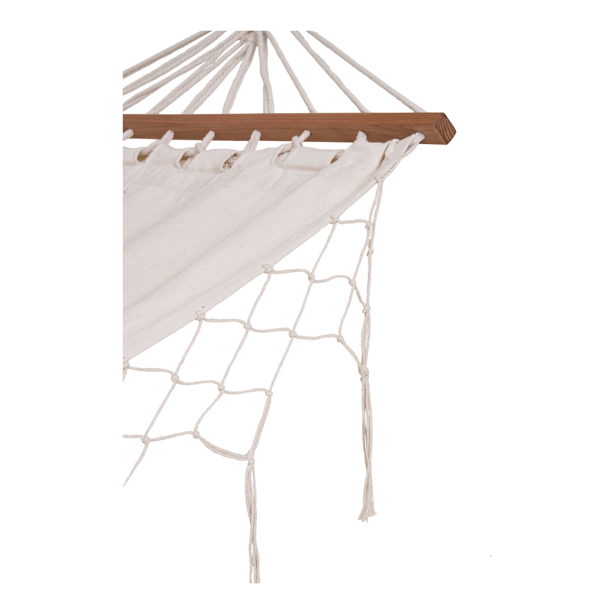 Hängematte Edessa – Polyester/Baumwolle, Lärche, Off-White, 200×80 cm