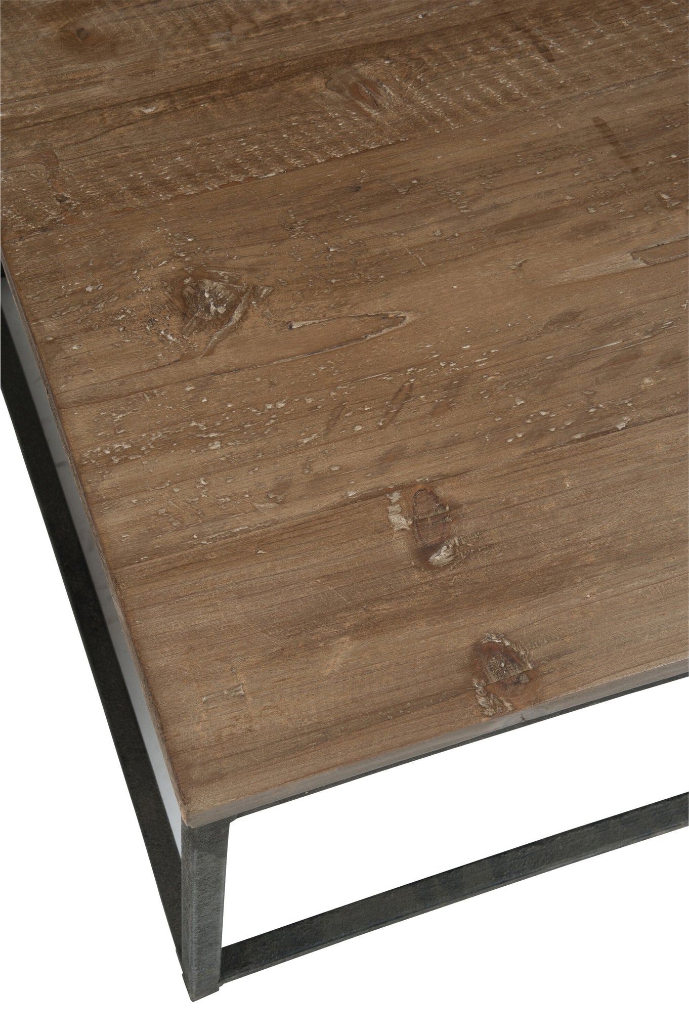 Side Table Wood/Metal Brown+Black