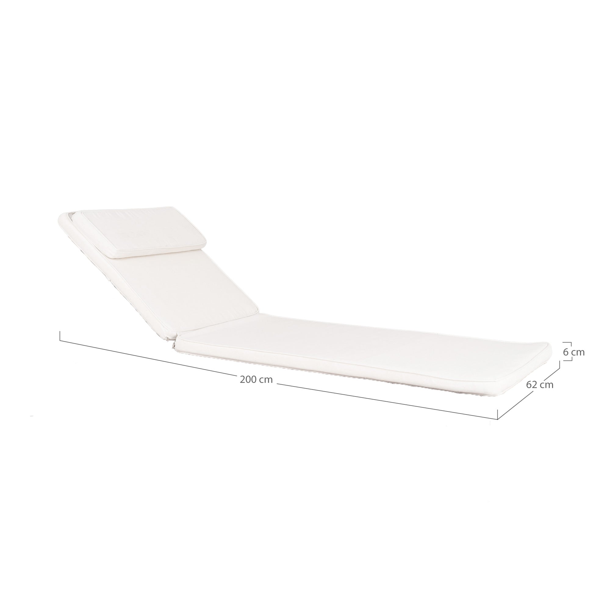 Andorra Cushion for Sunlounger - Cushion for Sun Lounger, cotton, white
