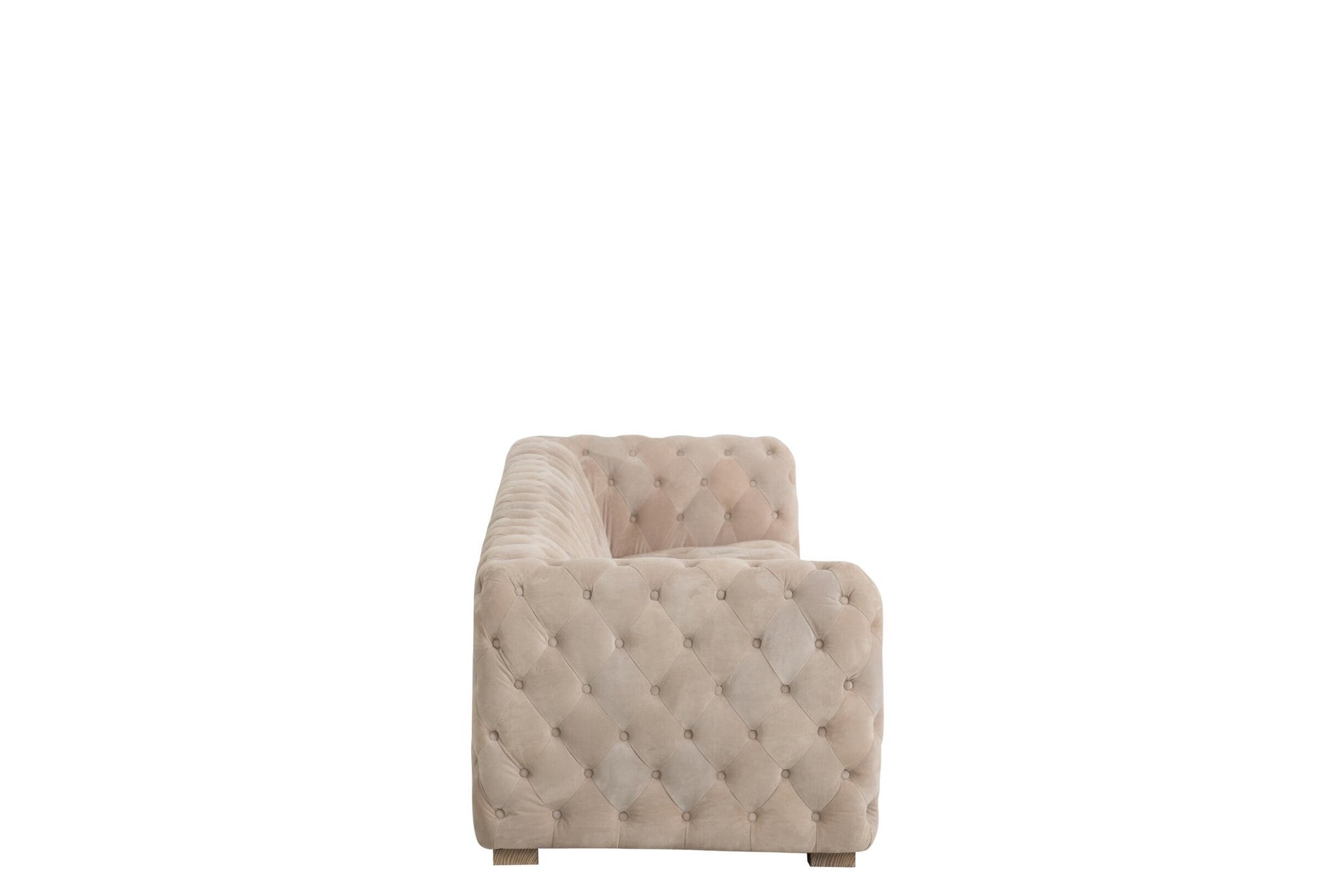 Sofa 3-Sitzer Knöpfe Wildleder Beige