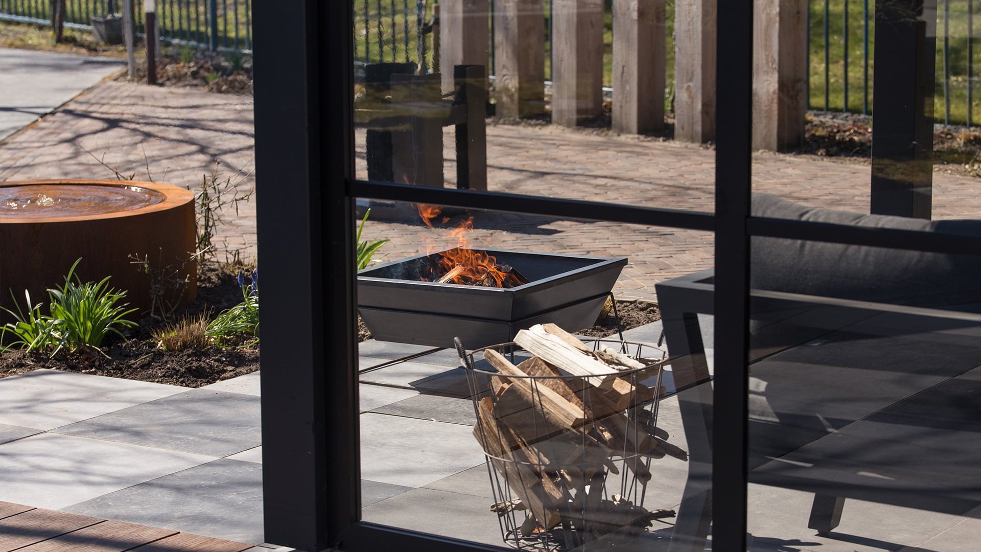 Reso Vuurschaal Zwart/Industrieel