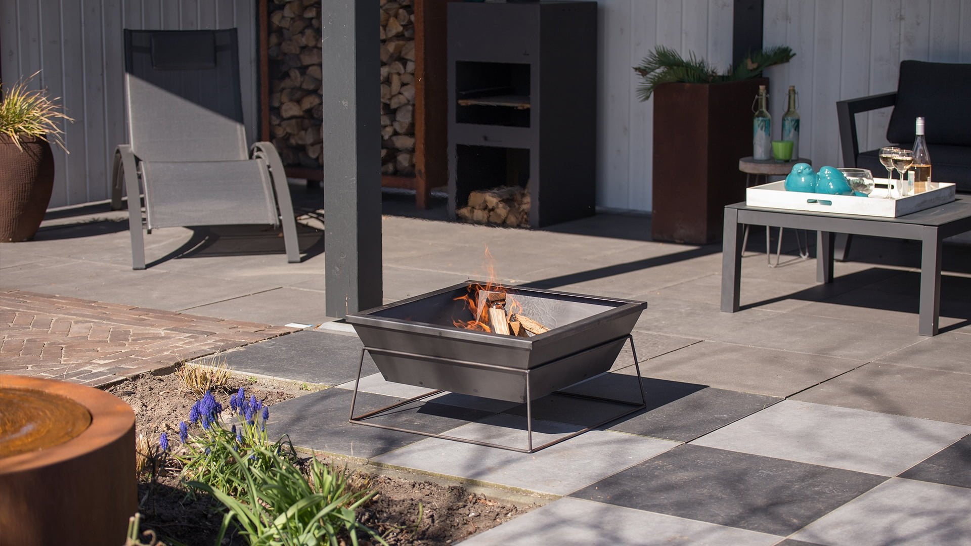 Reso Vuurschaal Zwart/Industrieel