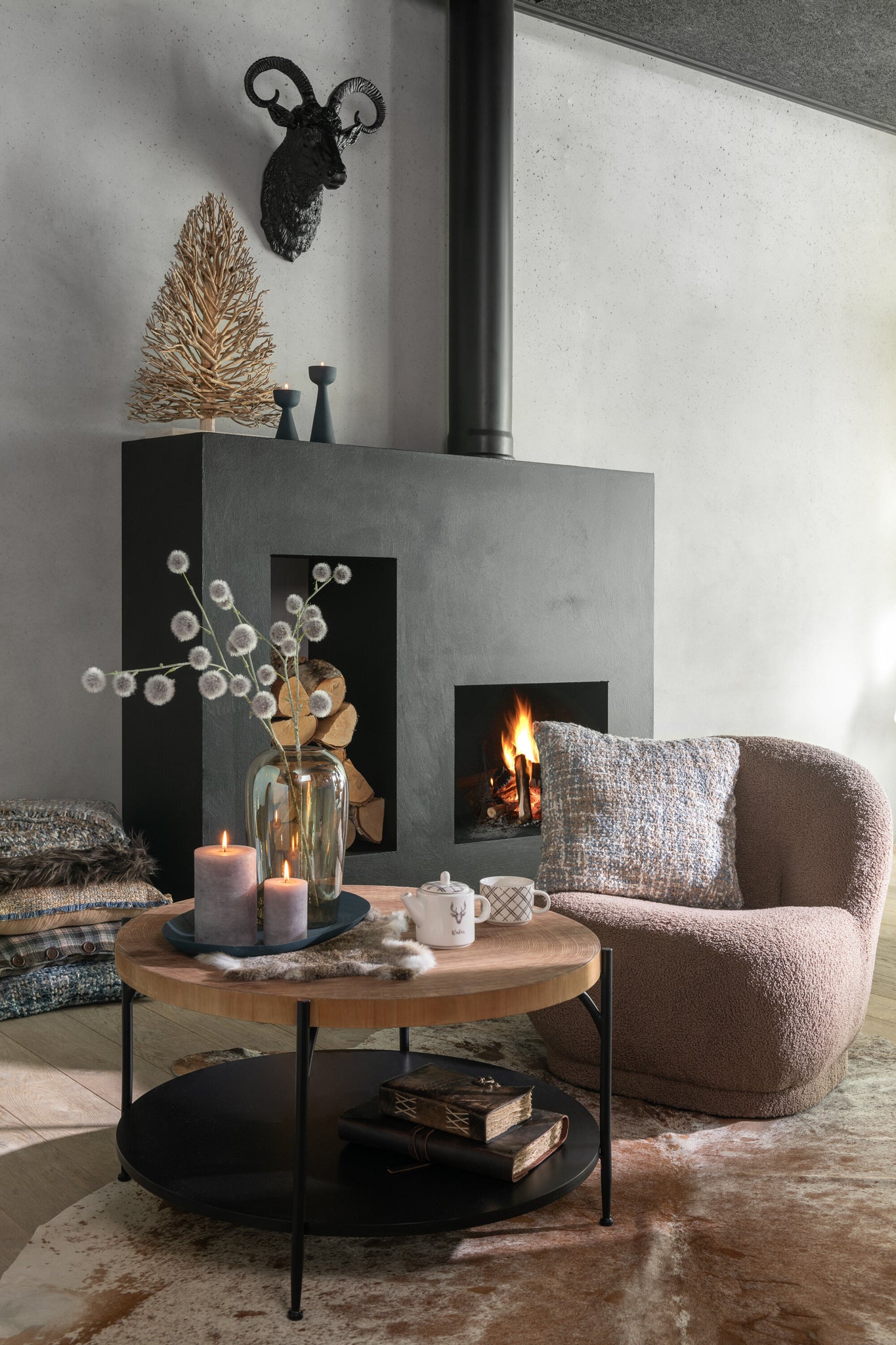 Cylinder Candle Dark Gray Xl110h