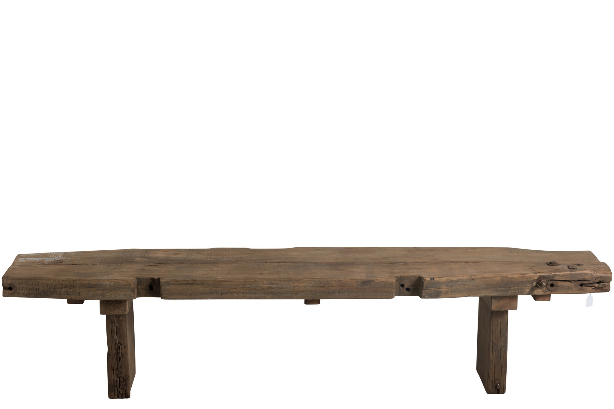 Bank, raue Oberfläche, recyceltes Holz, braun