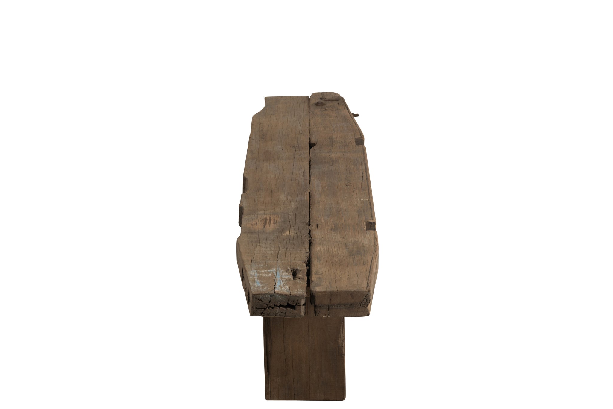 Bank, raue Oberfläche, recyceltes Holz, braun
