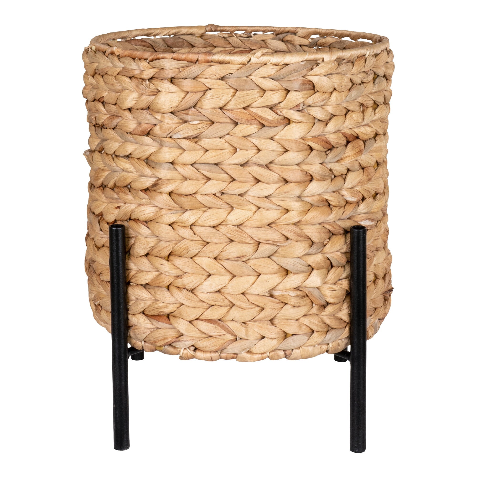 Antas Übertopf – Wasserhyazinthe mit Metall, schwarz/natur ø26,5×29 cm