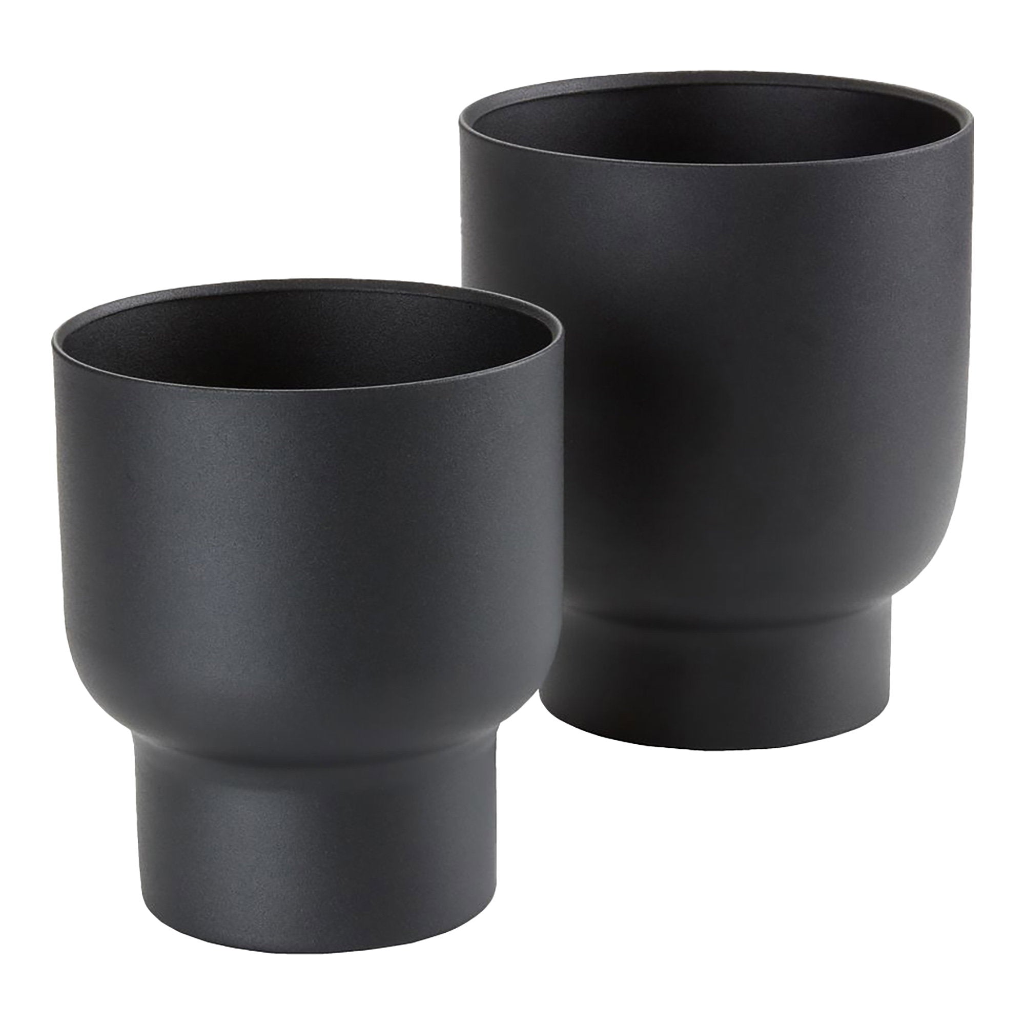 Fulda Flowerpots - Flowerpots, metal, black set of 2