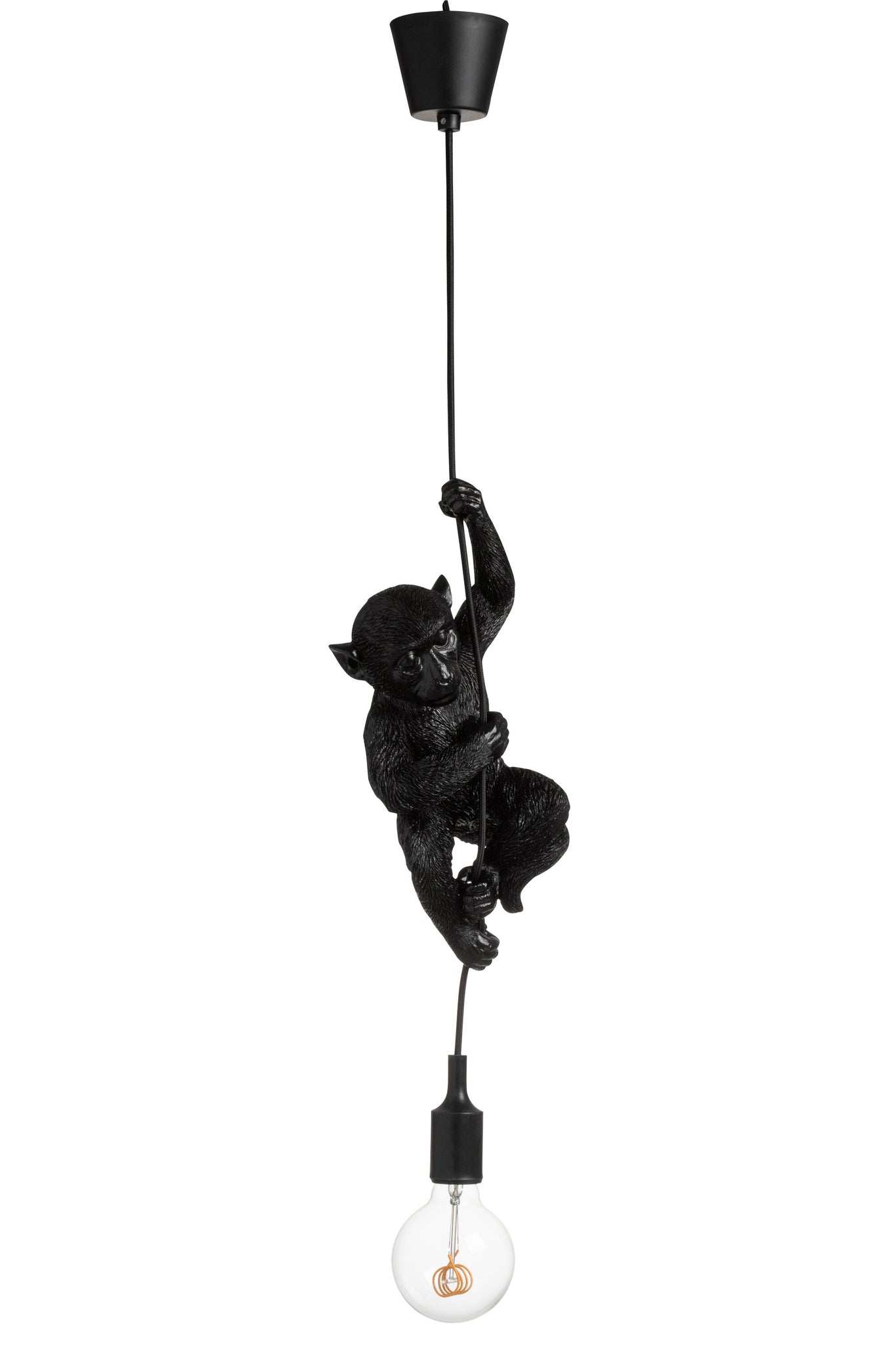 Lamp Ape Hanging Polyresin Black