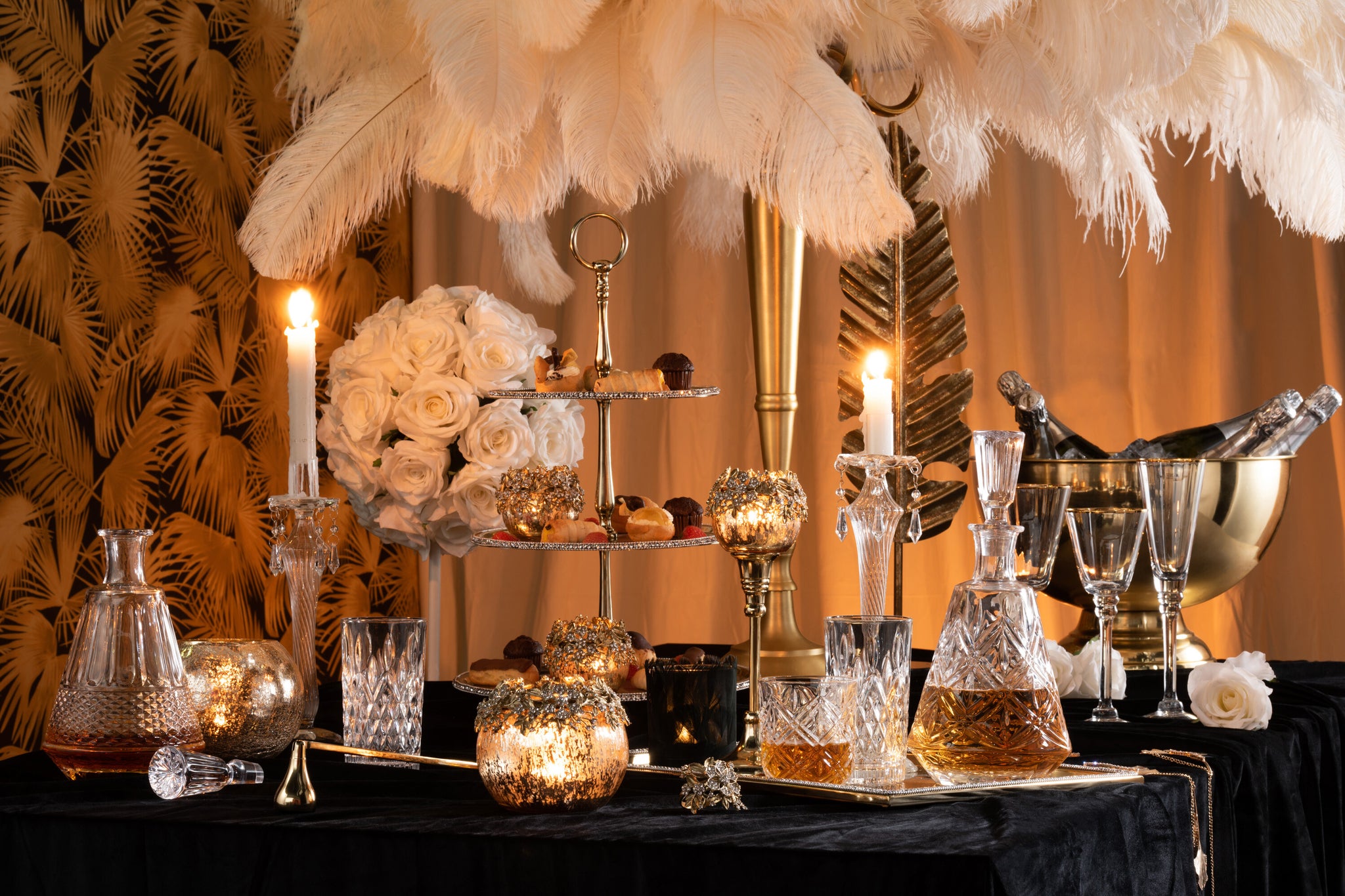 Drinking Glass Whi Wine Rim Glass Transparent/Gold