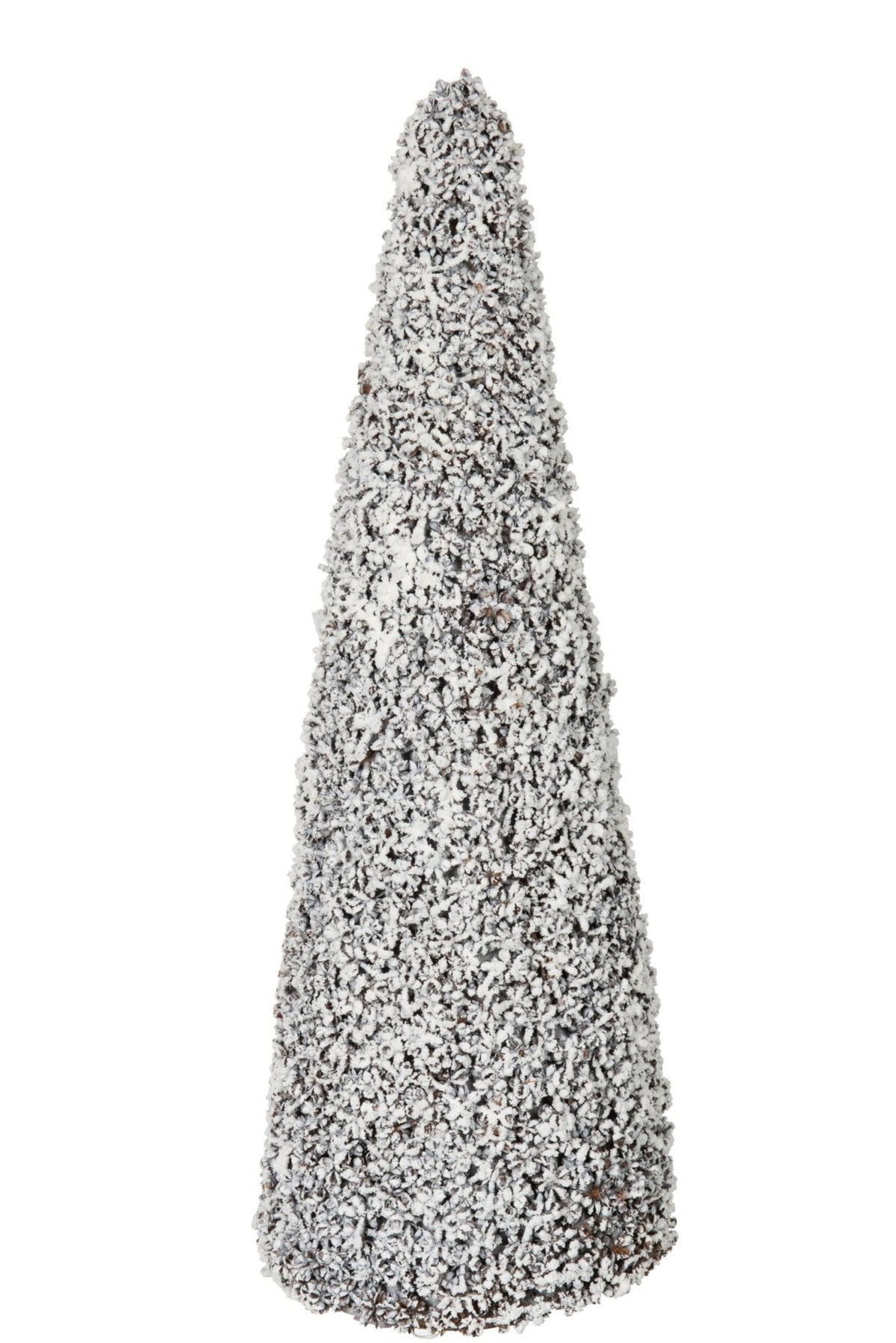 Kegel besneeuwd groot – noten en schuim, bruin en wit, 65 cm