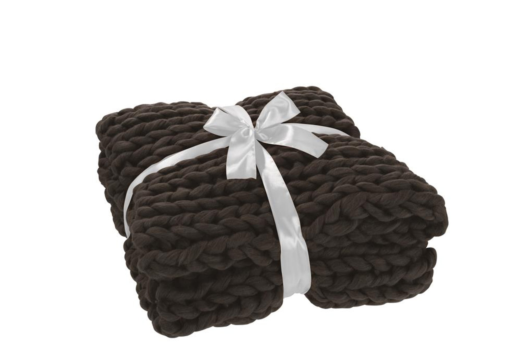 Plaid Knitted Acrylic Dark Grey