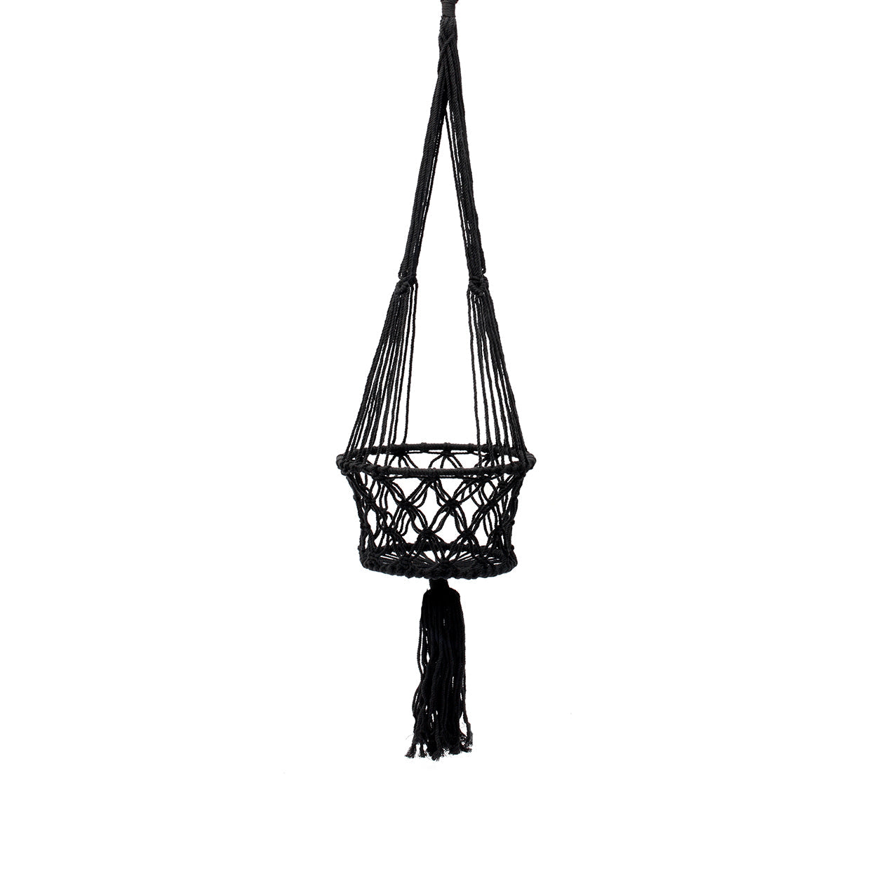 Plantenhanger Macramé — zwart, L 40 cm